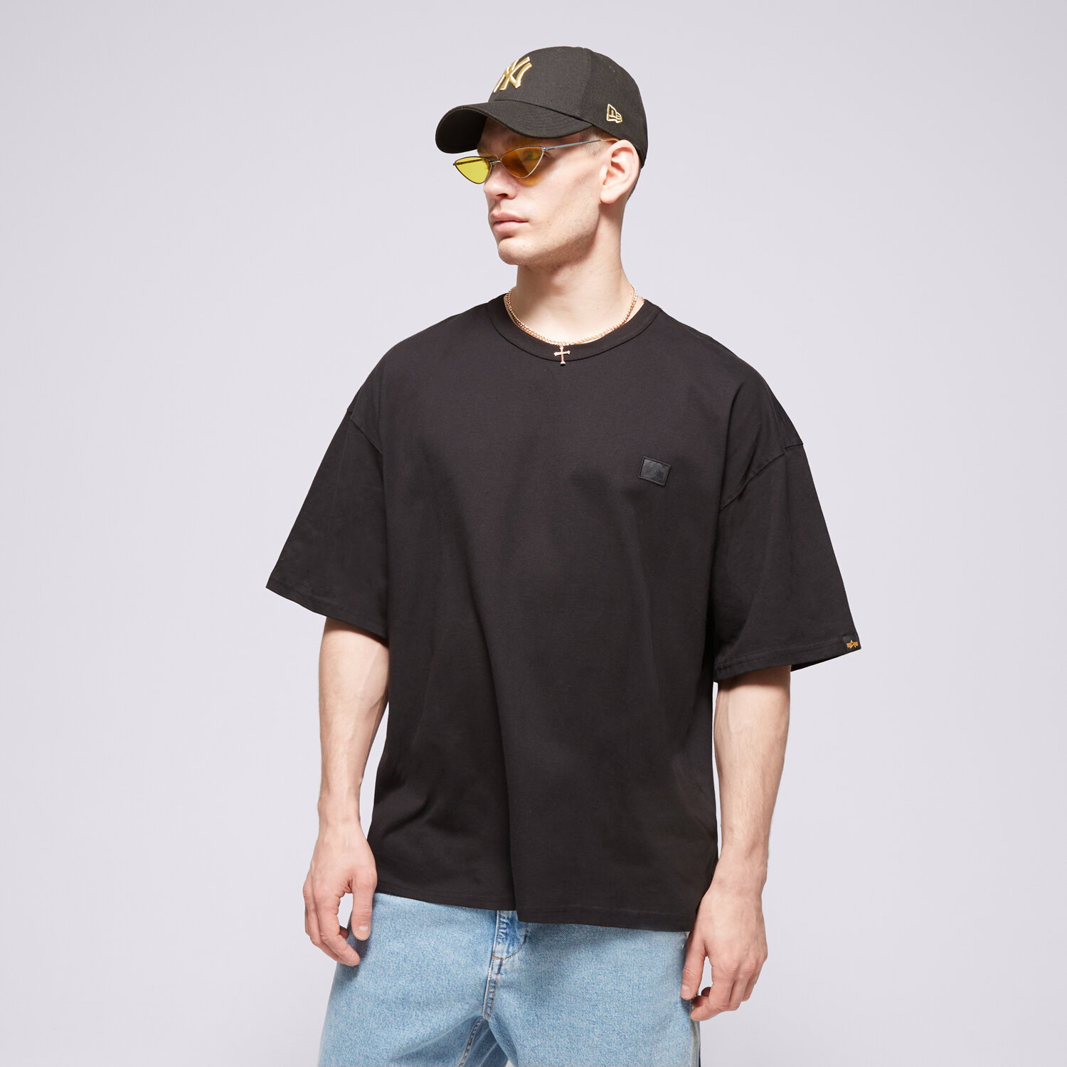 Koszulka, t-shirt sportowy męski ALPHA INDUSTRIES T-SHIRT ALPHA ESSENTIALS RL T 14650403 CZARNY