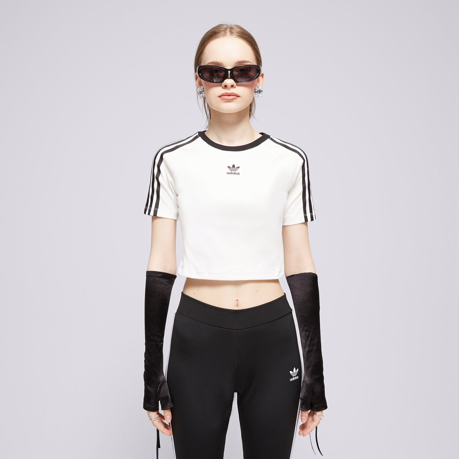 Koszulka, t-shirt damski ADIDAS T-SHIRT 3 S BABY TEE IP0662 BIAŁY