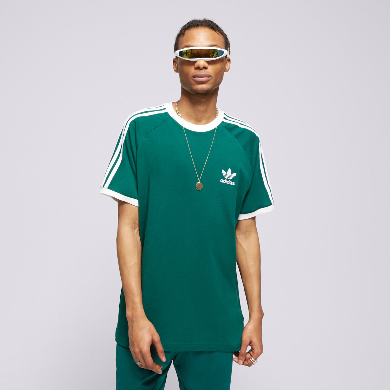 Koszulka, t-shirt sportowy męski ADIDAS T-SHIRT 3-STRIPES TEE IM9387 ZIELONY