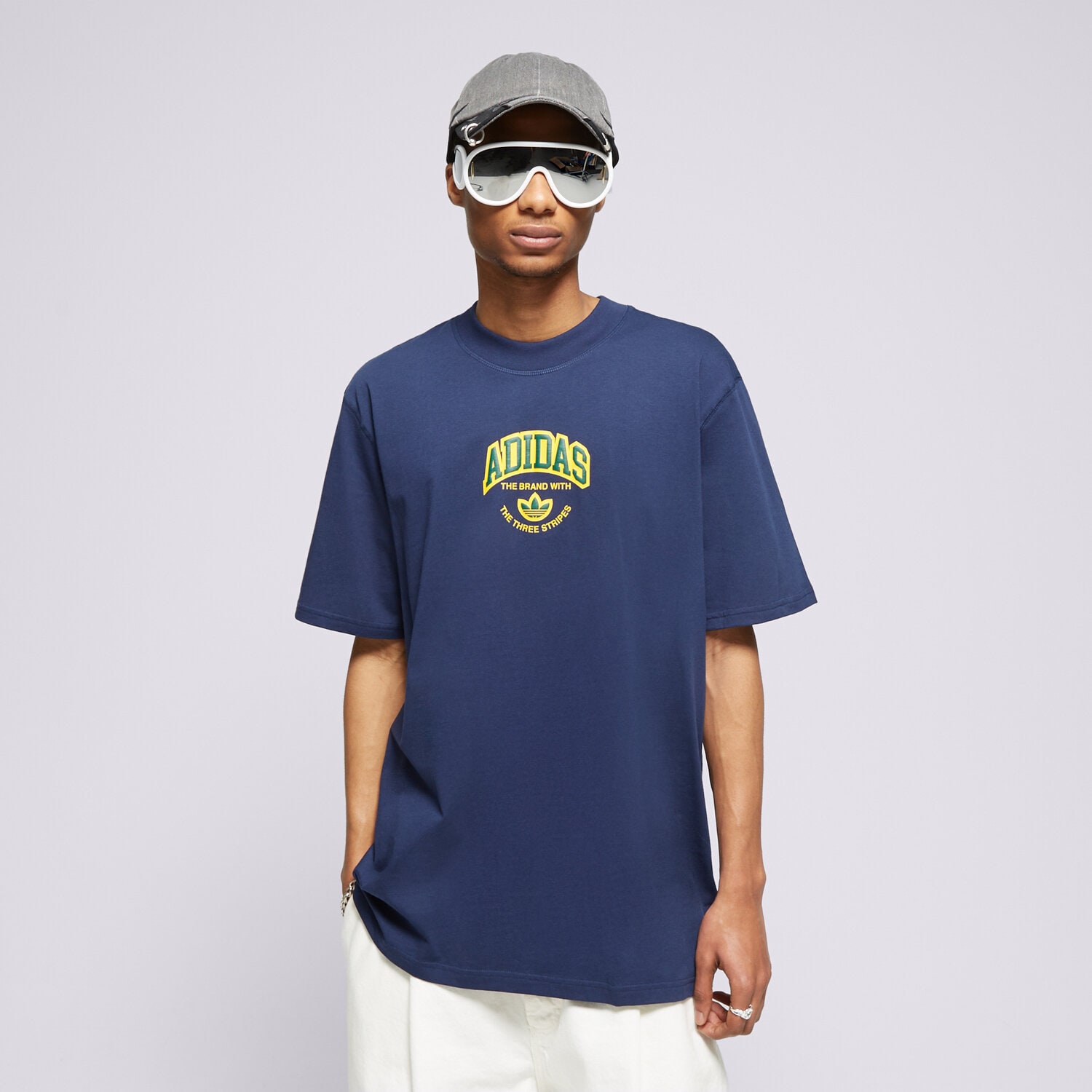 Koszulka, t-shirt sportowy męski ADIDAS T-SHIRT VRCT SS TEE IS0184 GRANATOWY