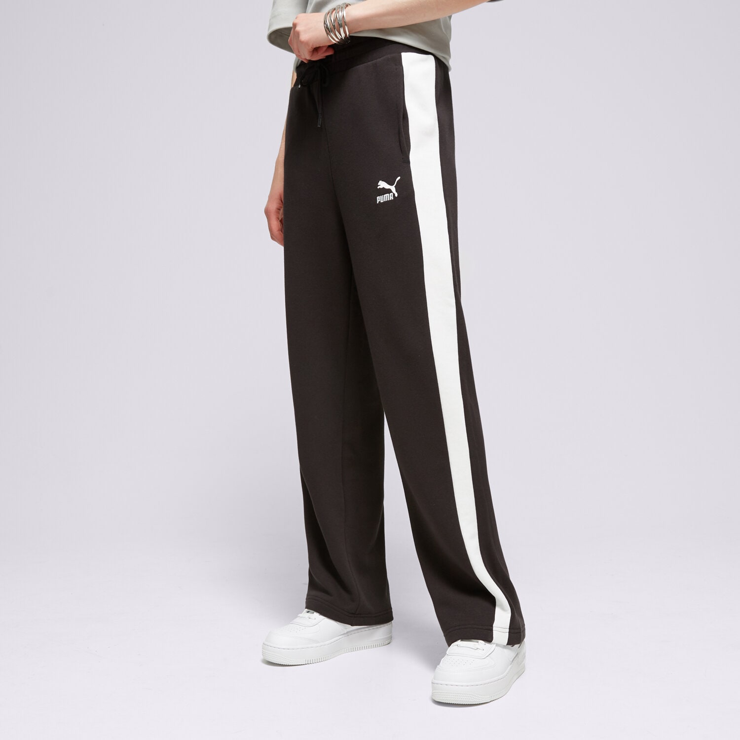 Spodnie sportowe damskie PUMA SPODNIE ICONIC T7 STRAIGHT LEG TRACK 62541101 CZARNY