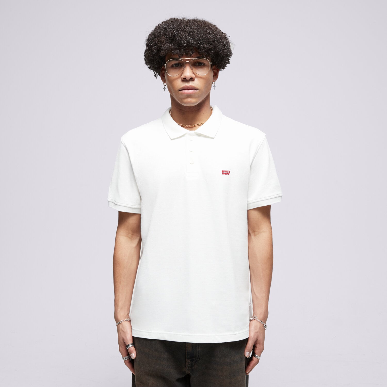Koszulka, t-shirt sportowy męski LEVI'S POLO LEVIS HM POLO NEUTRALS 35883-0003 BIAŁY