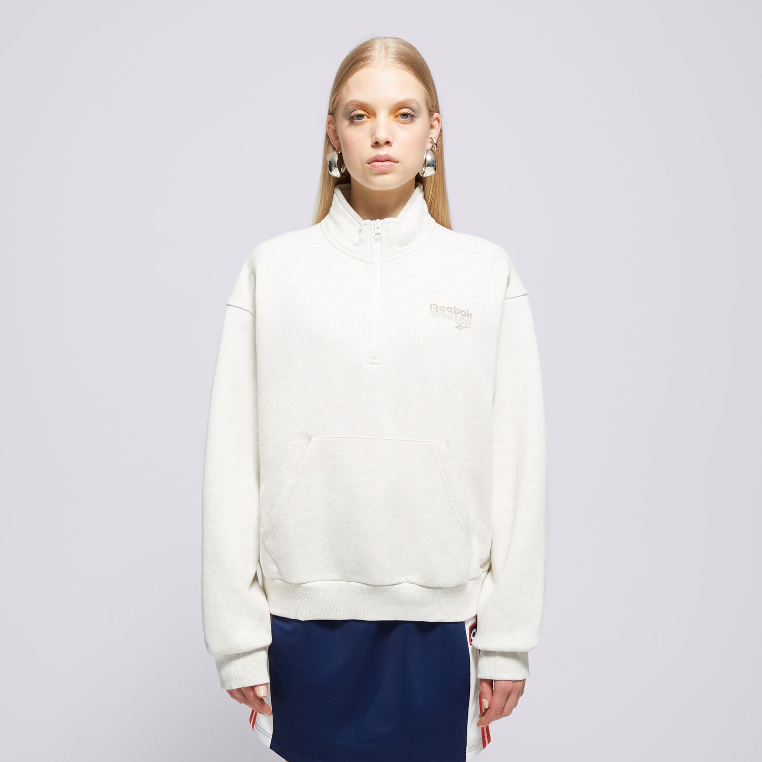 Bluza damska REEBOK BLUZA ROZPINANA RIE 1/4 ZIP 100075402 BEŻOWY