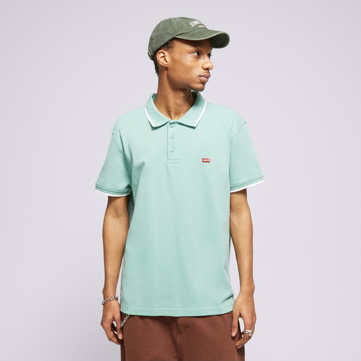 Koszulka, t-shirt sportowy męski LEVI'S POLO HM POLO GREENS 35883-0168 ZIELONY
