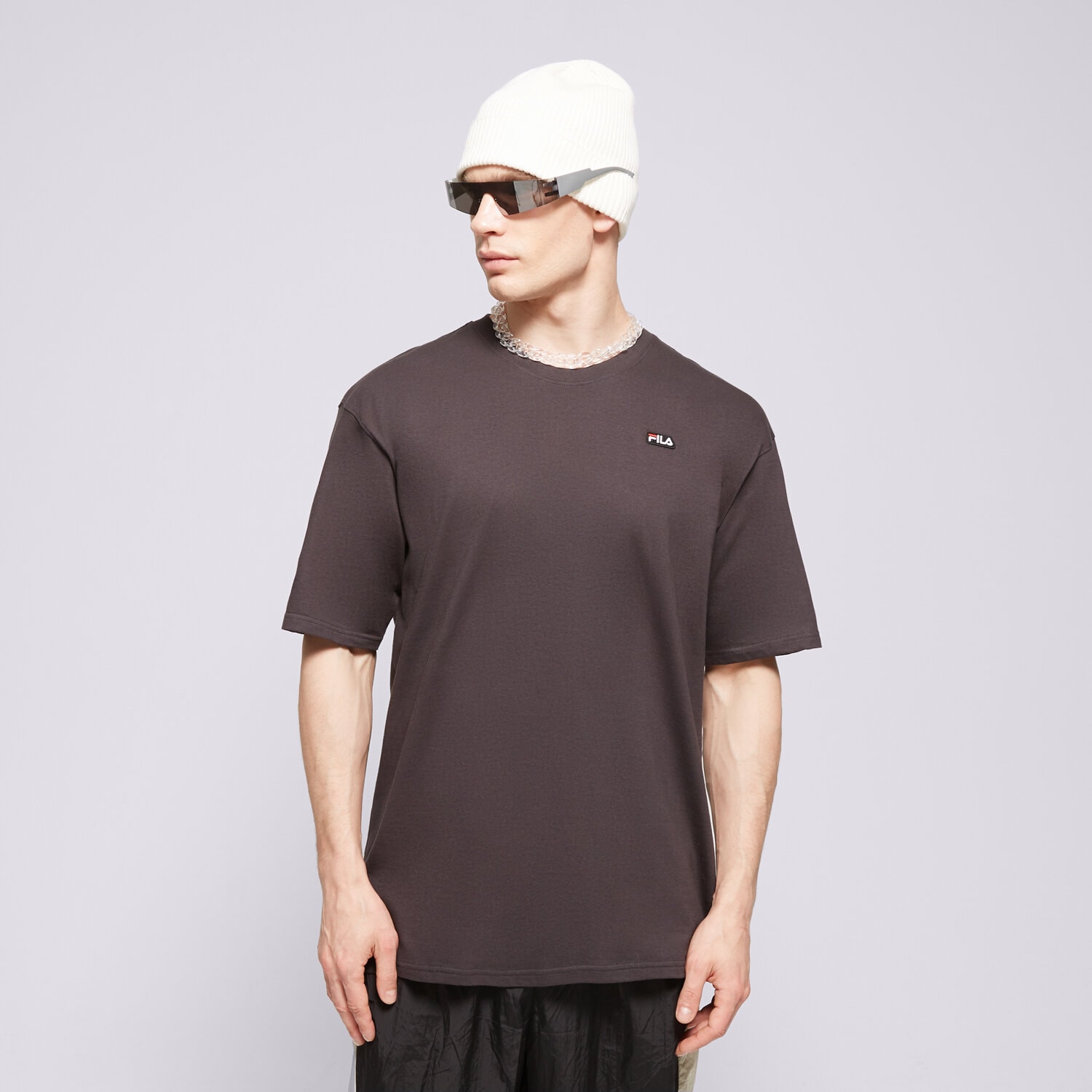 Koszulka, t-shirt sportowy męski FILA T-SHIRT BADGE LOGO TEE FI124TSM70235 CZARNY