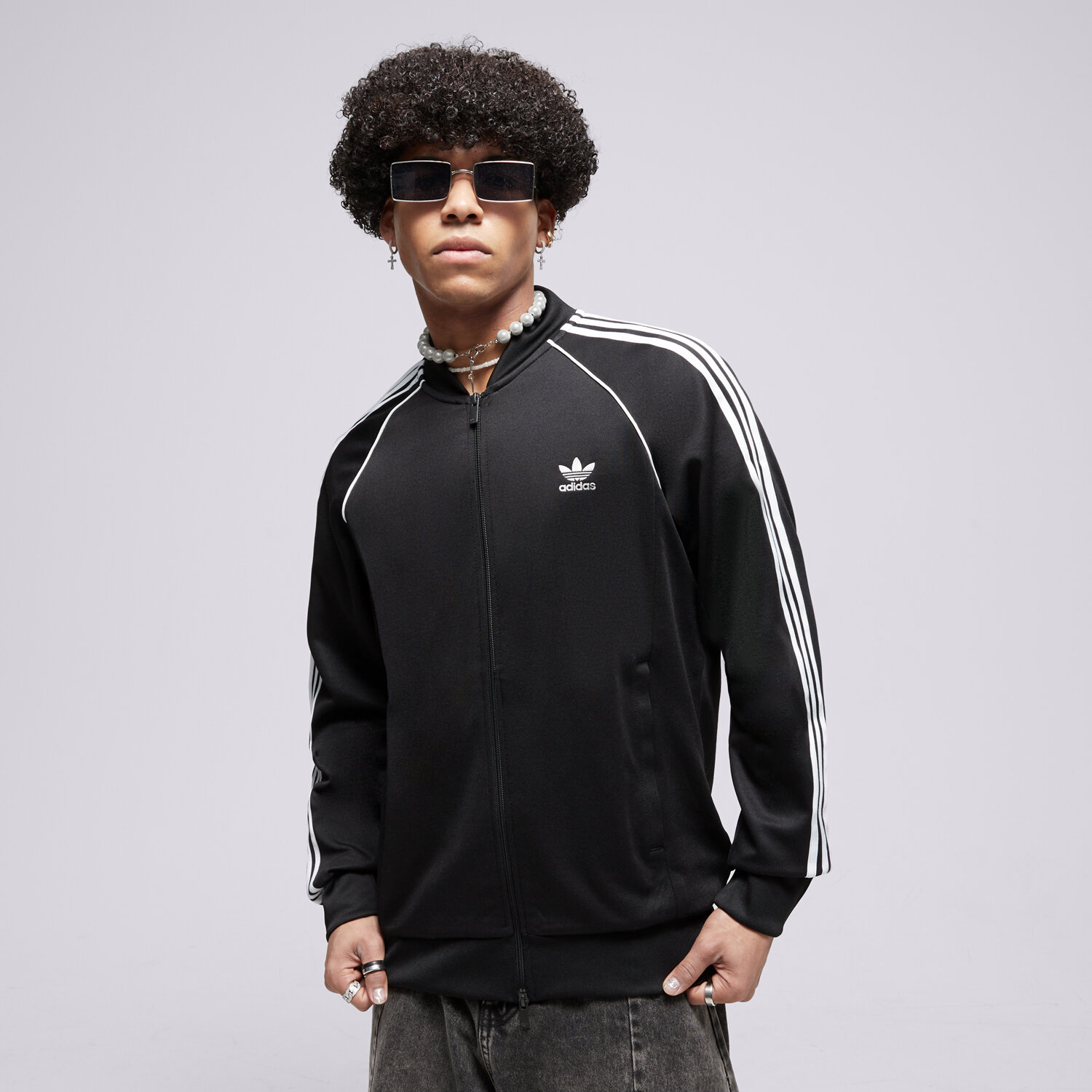 Bluza męska ADIDAS BLUZA ROZPINANA SSTAR TT BLK/WHT IM4545 CZARNY