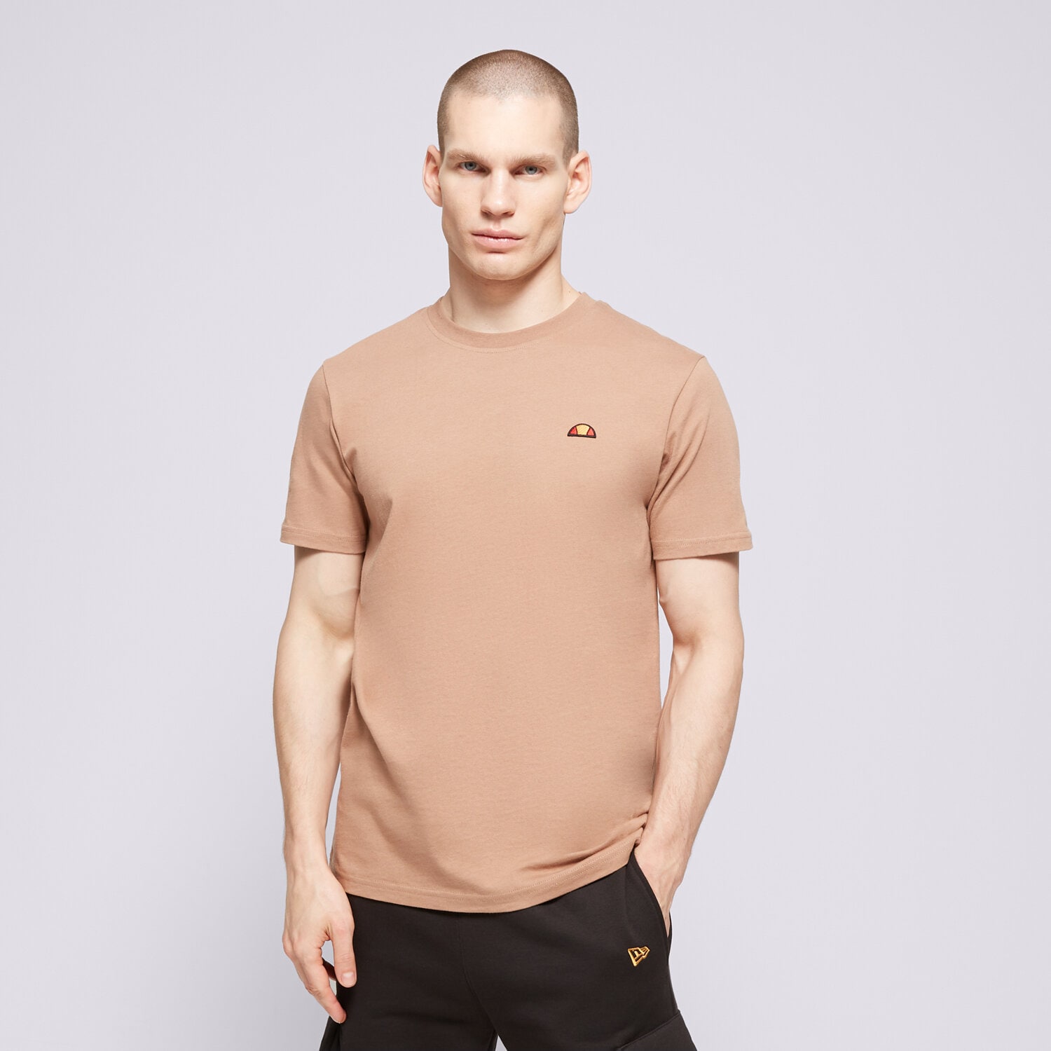 Koszulka, t-shirt sportowy męski ELLESSE T-SHIRT AZZINA BROWN SMG19603200 BRĄZOWY