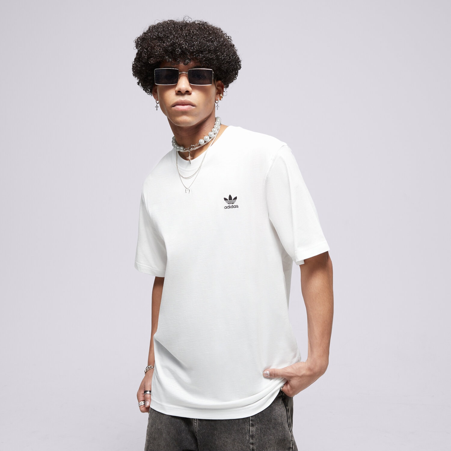 Koszulka, t-shirt sportowy męski ADIDAS T-SHIRT ESSENTIAL TEE IR9691 BIAŁY