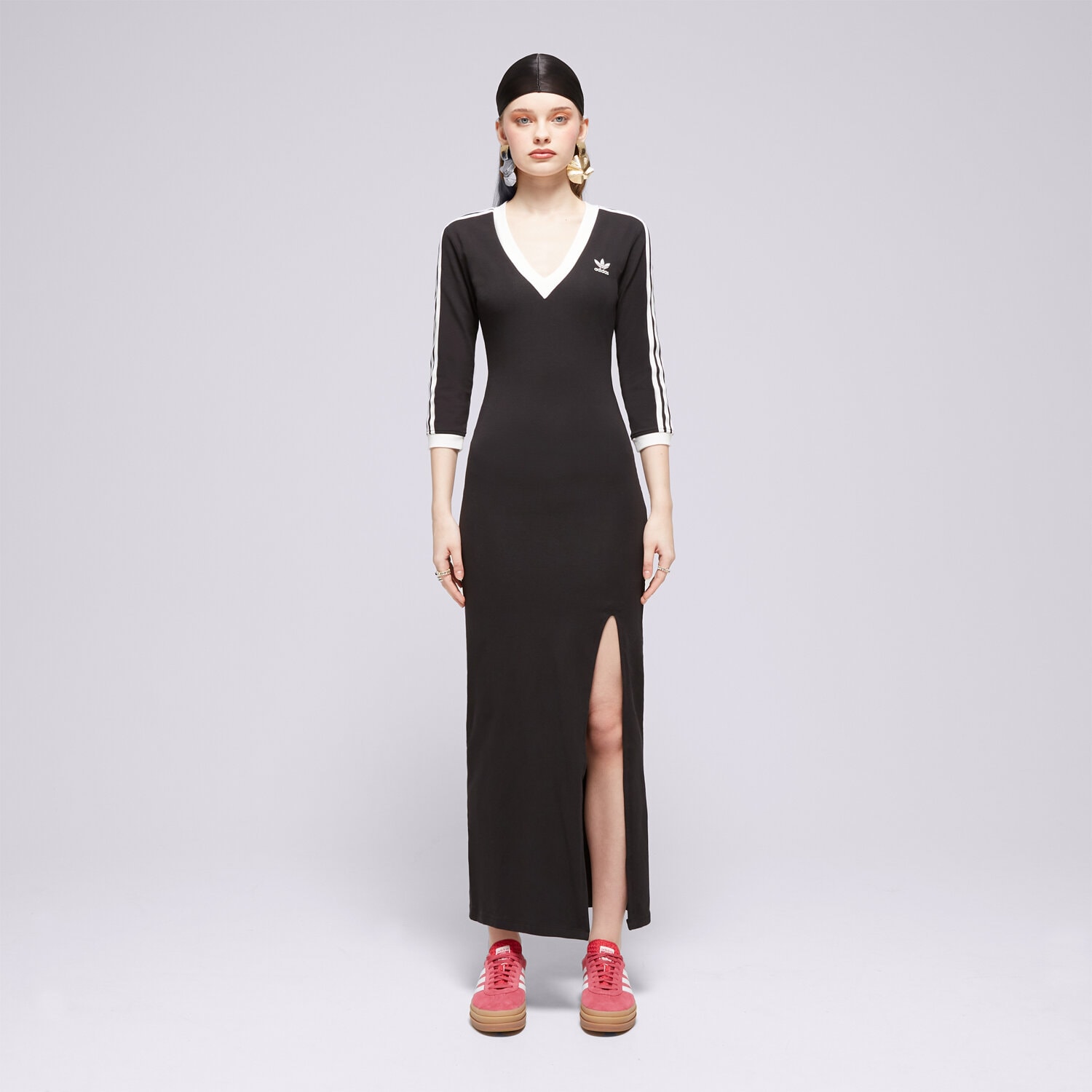 Modna sukienka sportowa ADIDAS SUKIENKA MAXI DRESS V IK0439 CZARNY