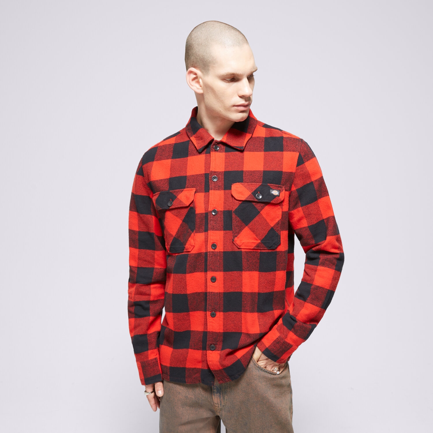 Koszule męskie sportowe DICKIES KOSZULA NEW SACRAMENTO SHIRT DK0A4XDZRDX1 CZERWONY