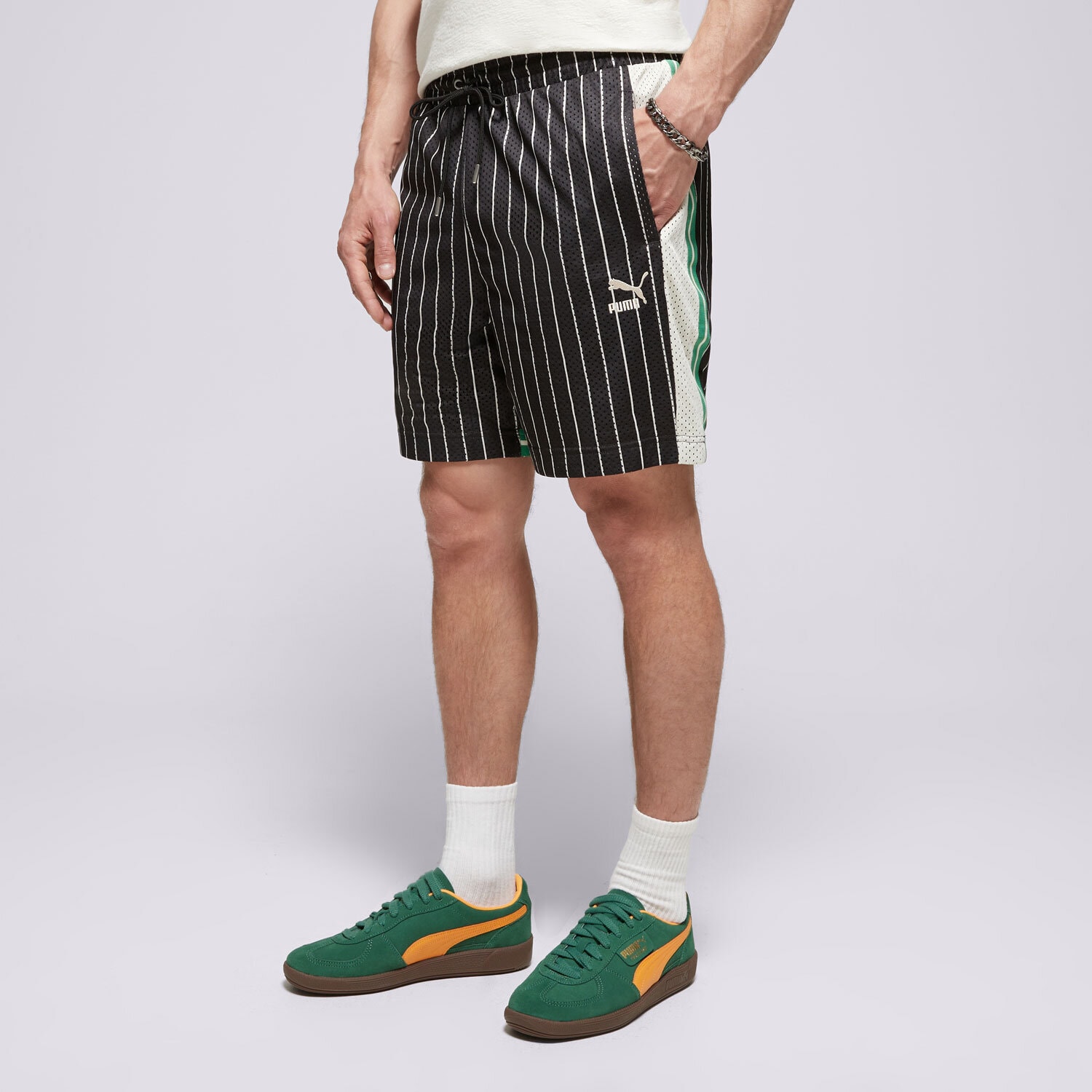 Krótkie spodenki, szorty męskie PUMA SZORTY T7 FOR THE FANBASE MESH SHORTS 62439401 CZARNY