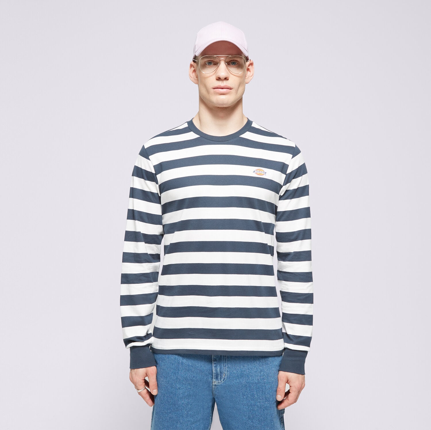 Koszulka, t-shirt sportowy męski DICKIES T-SHIRT RIVERGROVE DK0A4YFYAF01 GRANATOWY