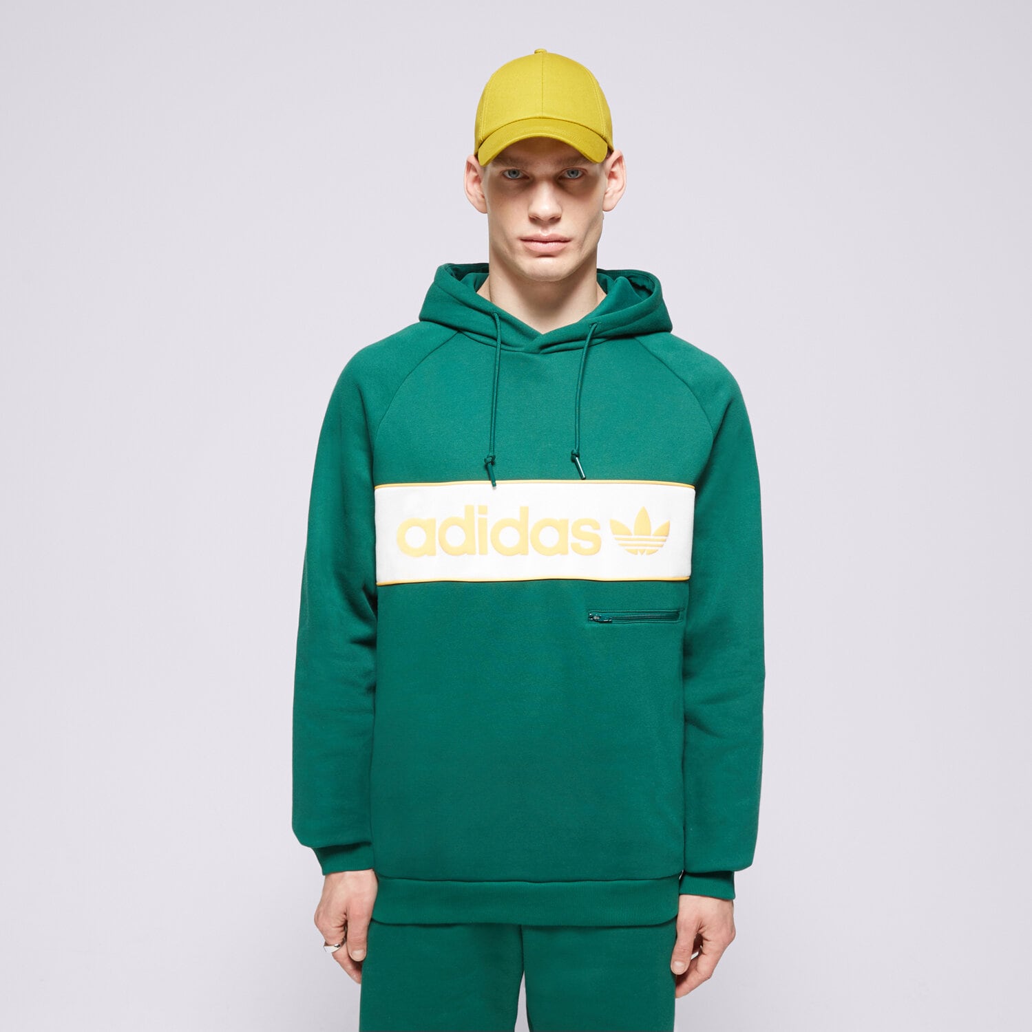 Bluza męska ADIDAS BLUZA Z KAPTUREM NY HOODIE IS5734 ZIELONY