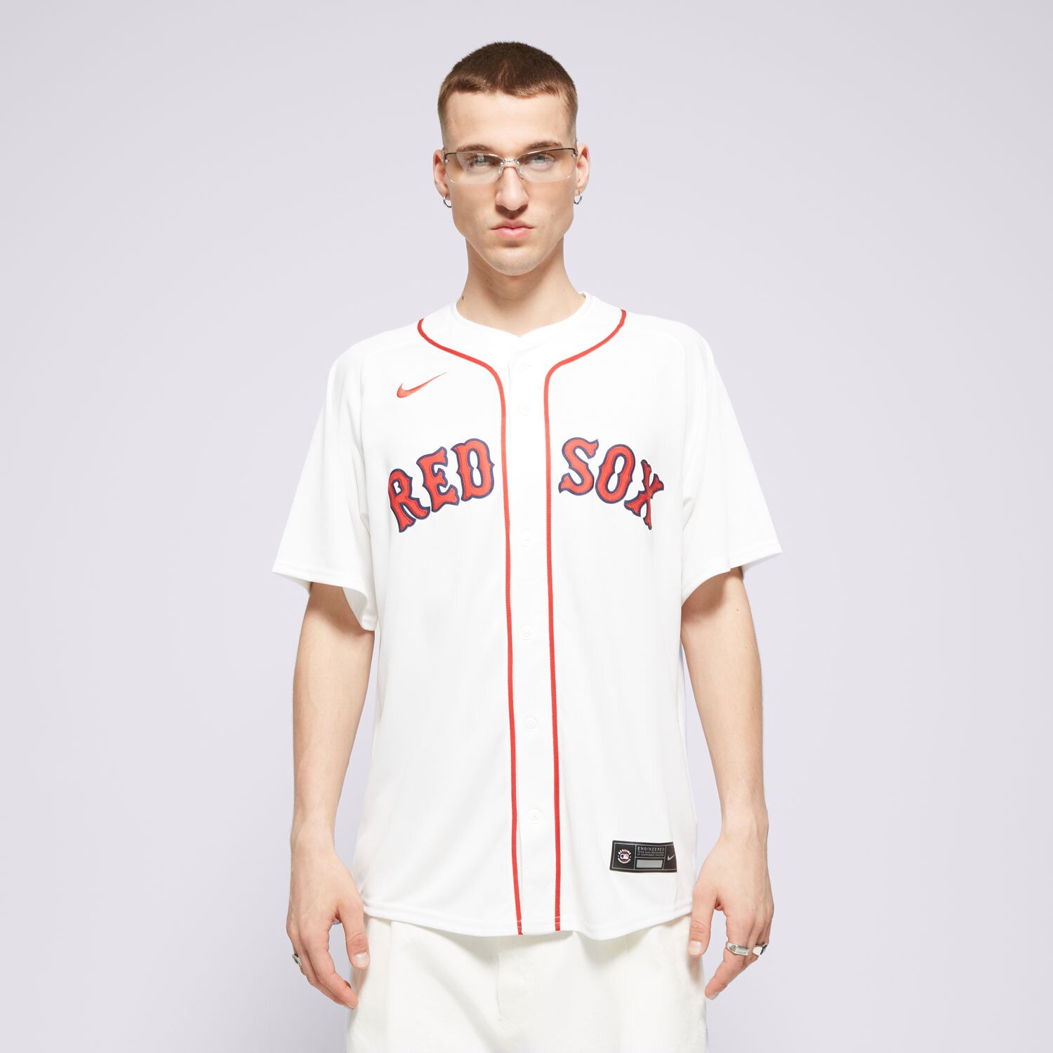 Koszule męskie sportowe NIKE KOSZULA NIKE BOSTON RED SOX MLB T7LM-BQHO-BQ-L23 BIAŁY