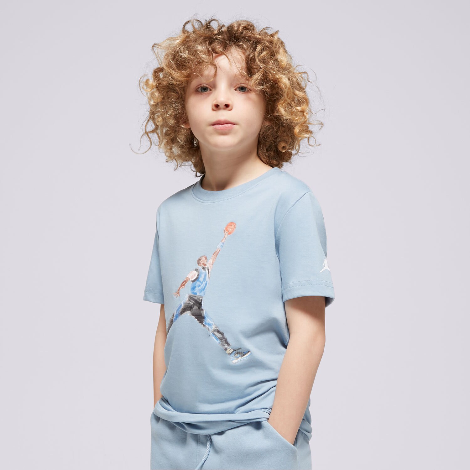 Koszulka, t-shirt dla dzieci JORDAN T-SHIRT WATERCOLOR JUMPMAN S/S TEE BOY 95C900-B18 NIEBIESKI