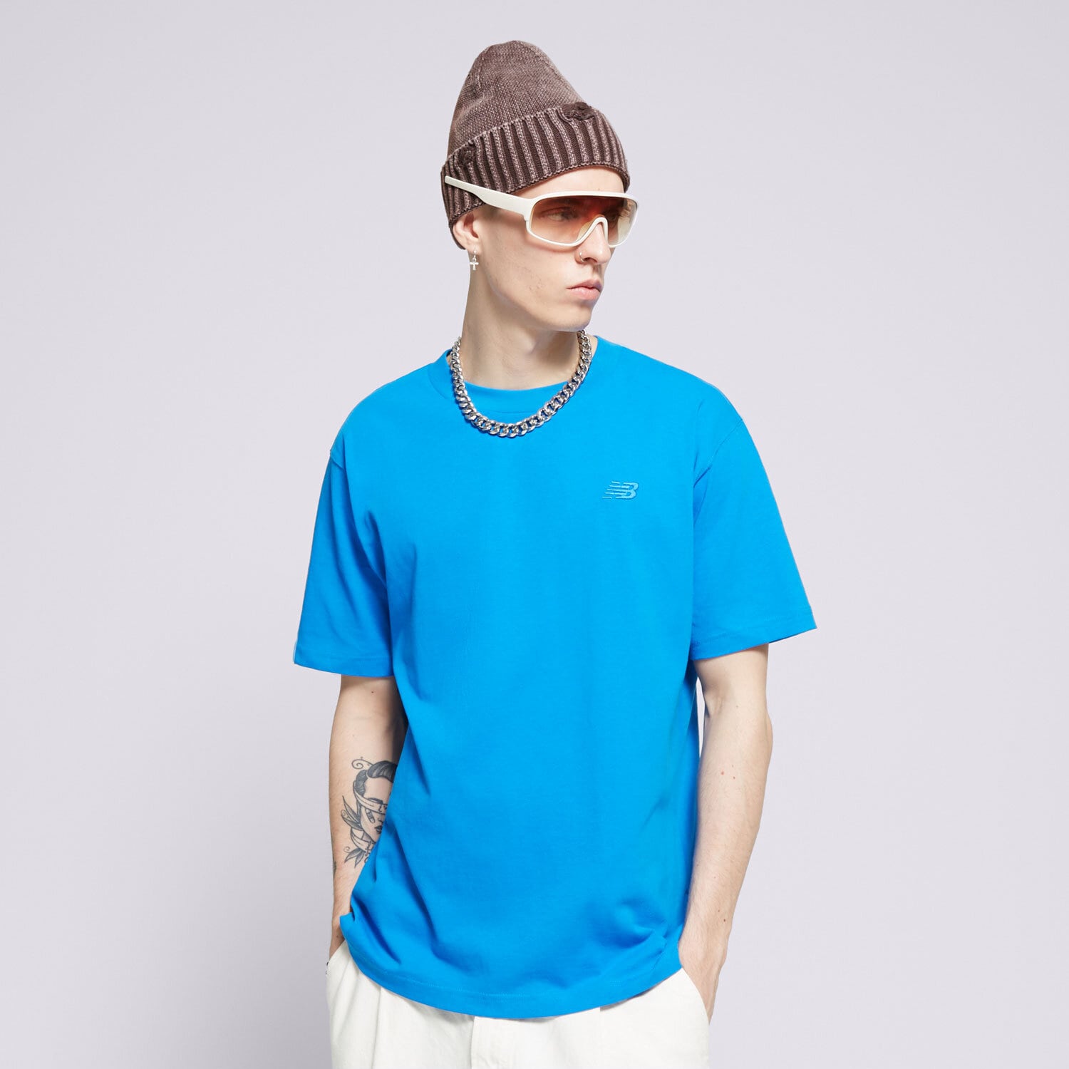 Koszulka, t-shirt sportowy męski NEW BALANCE T-SHIRT ATHLETICS JERSEY TEE MT41533BUL NIEBIESKI