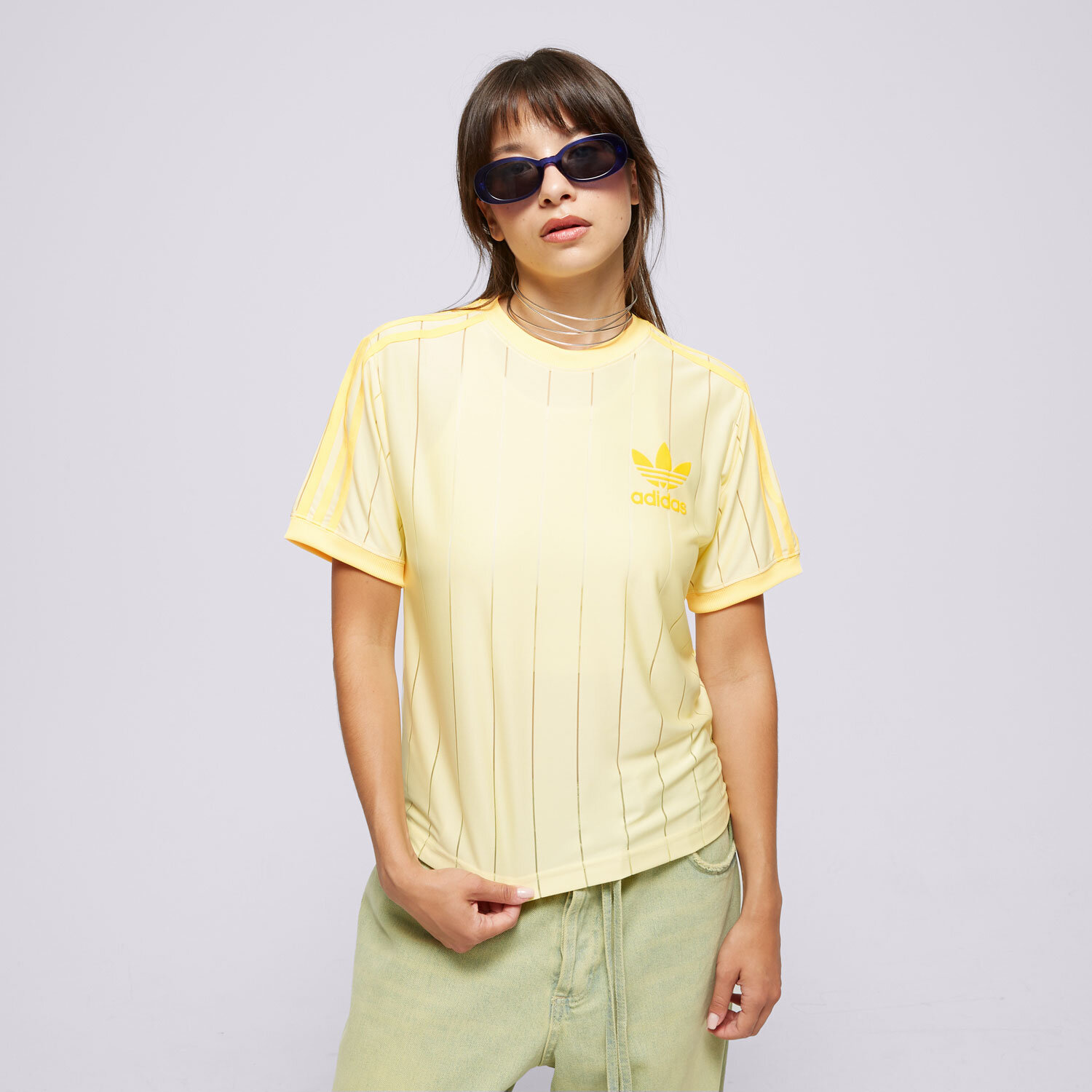 Koszulka, t-shirt damski ADIDAS T-SHIRT 3 STRIPE TEE IT9869 ŻÓŁTY