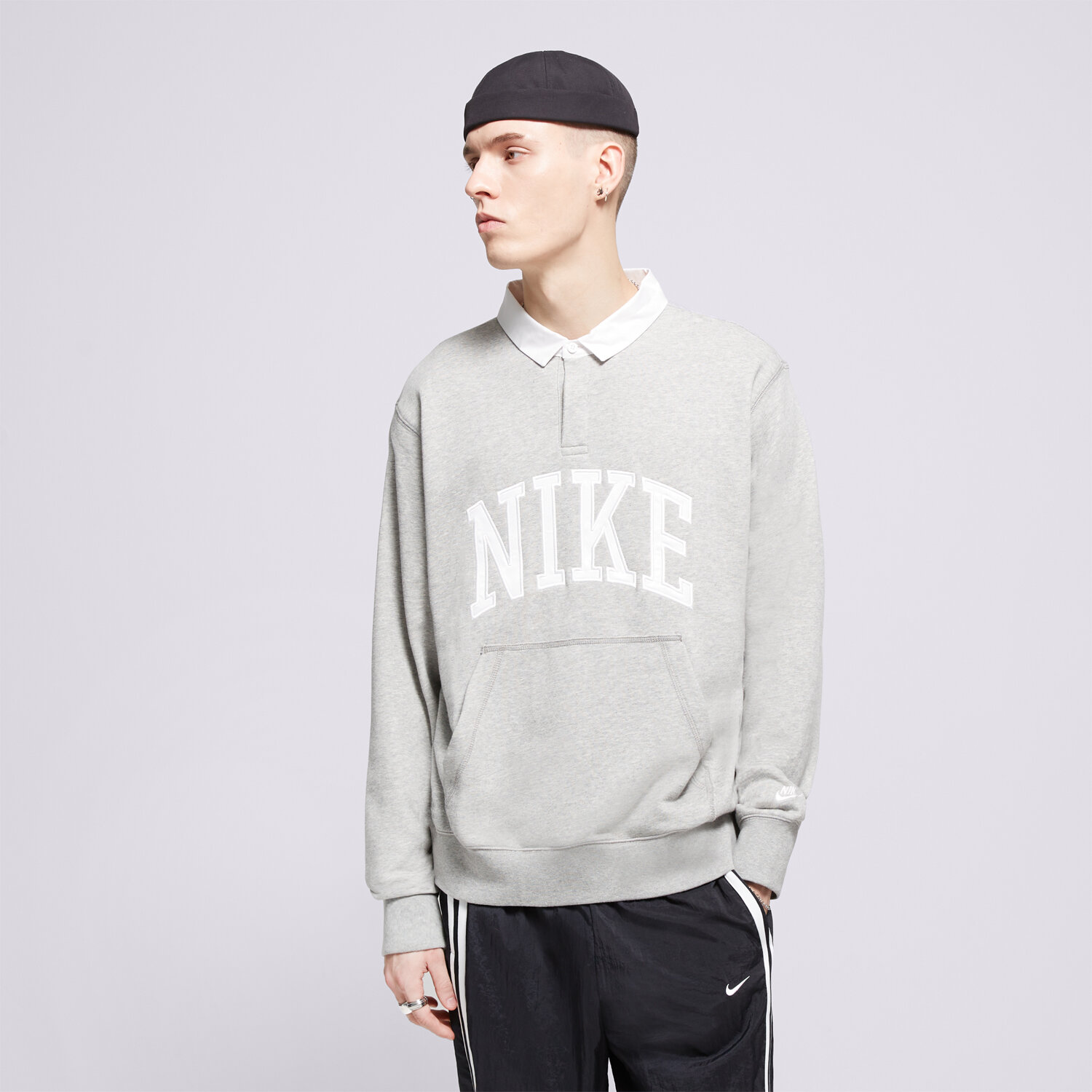 Bluza męska NIKE BLUZA M NK CLUB HBR FT LS POLO FN3112-063 SZARY