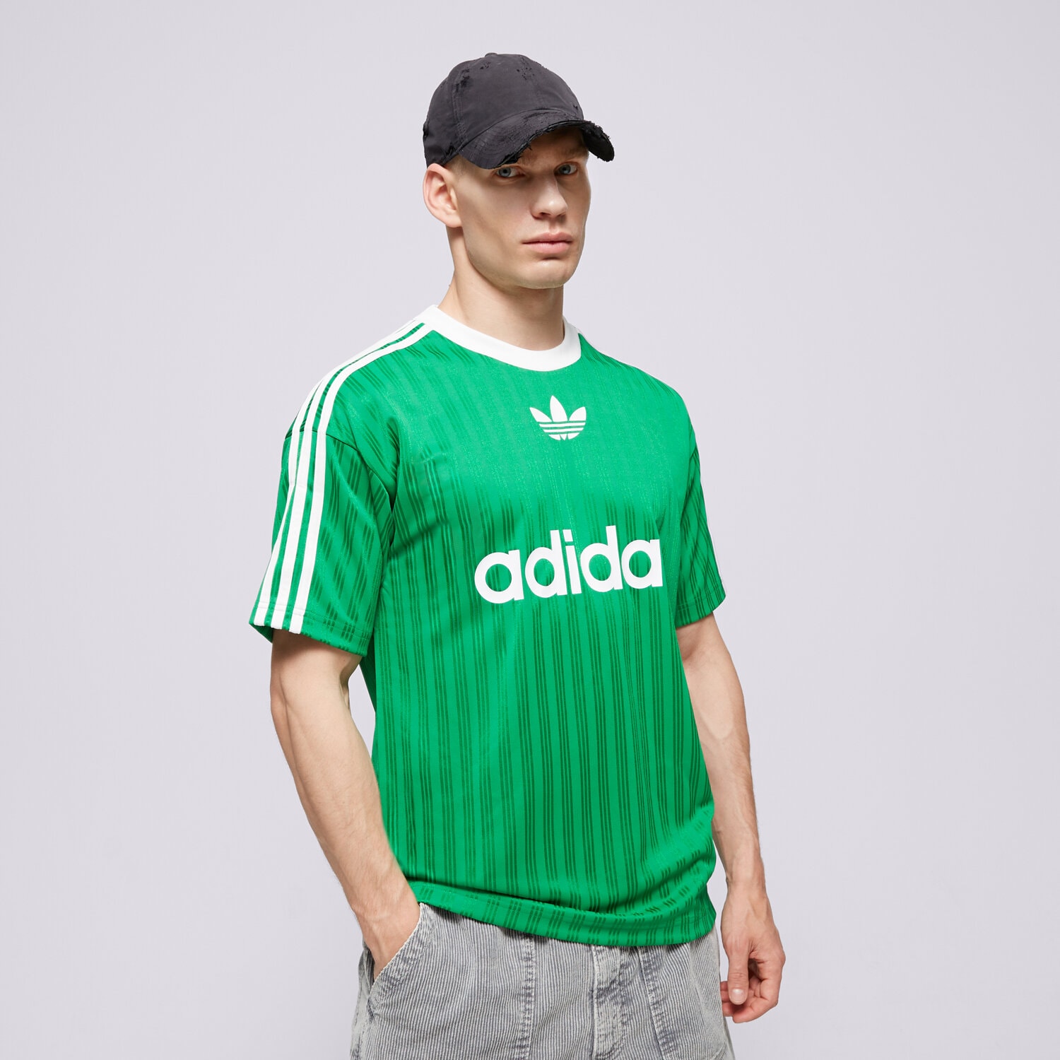 Koszulka, t-shirt sportowy męski ADIDAS T-SHIRT ADICOLOR POLY T IM9457 ZIELONY