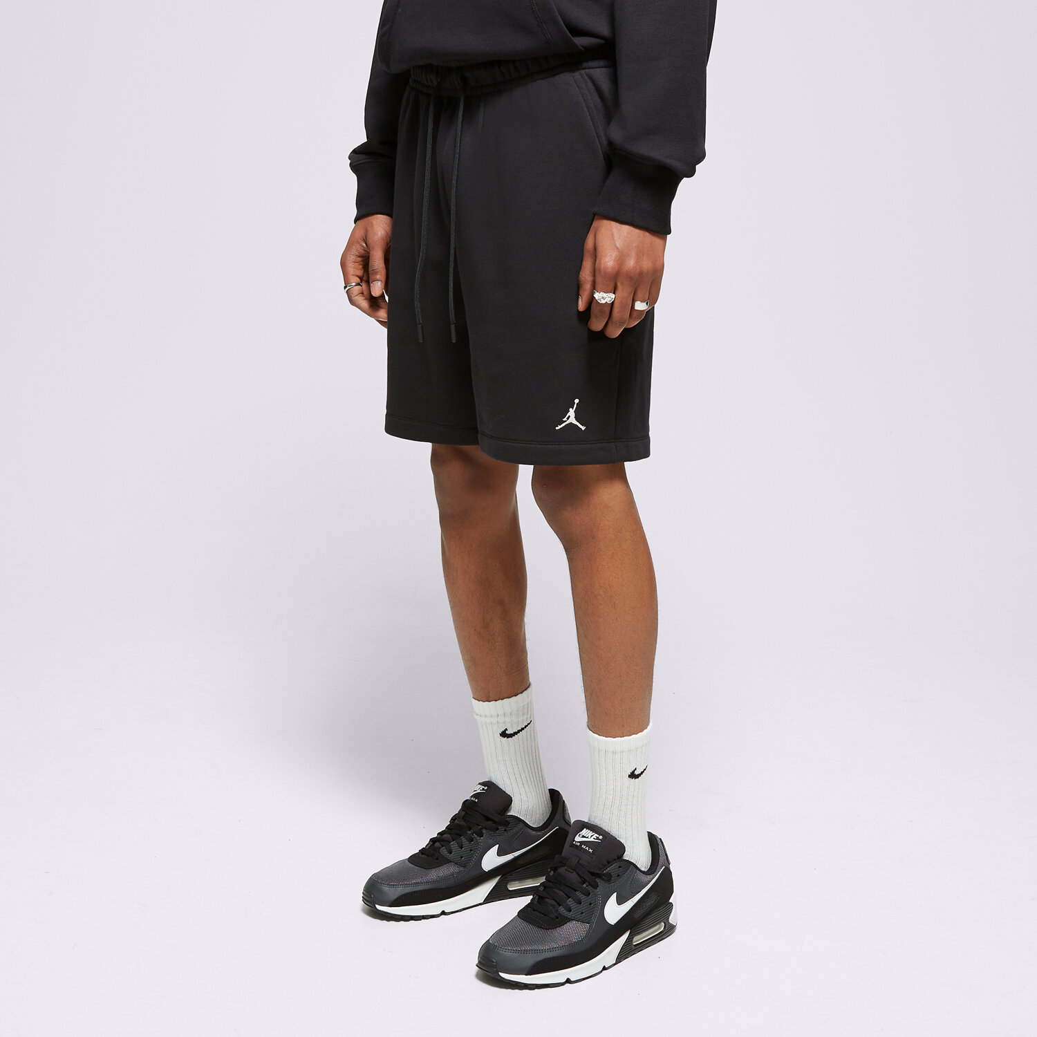 Krótkie spodenki, szorty męskie SZORTY M JORDAN ESS FLC SHORT FJ7782-010 CZARNY