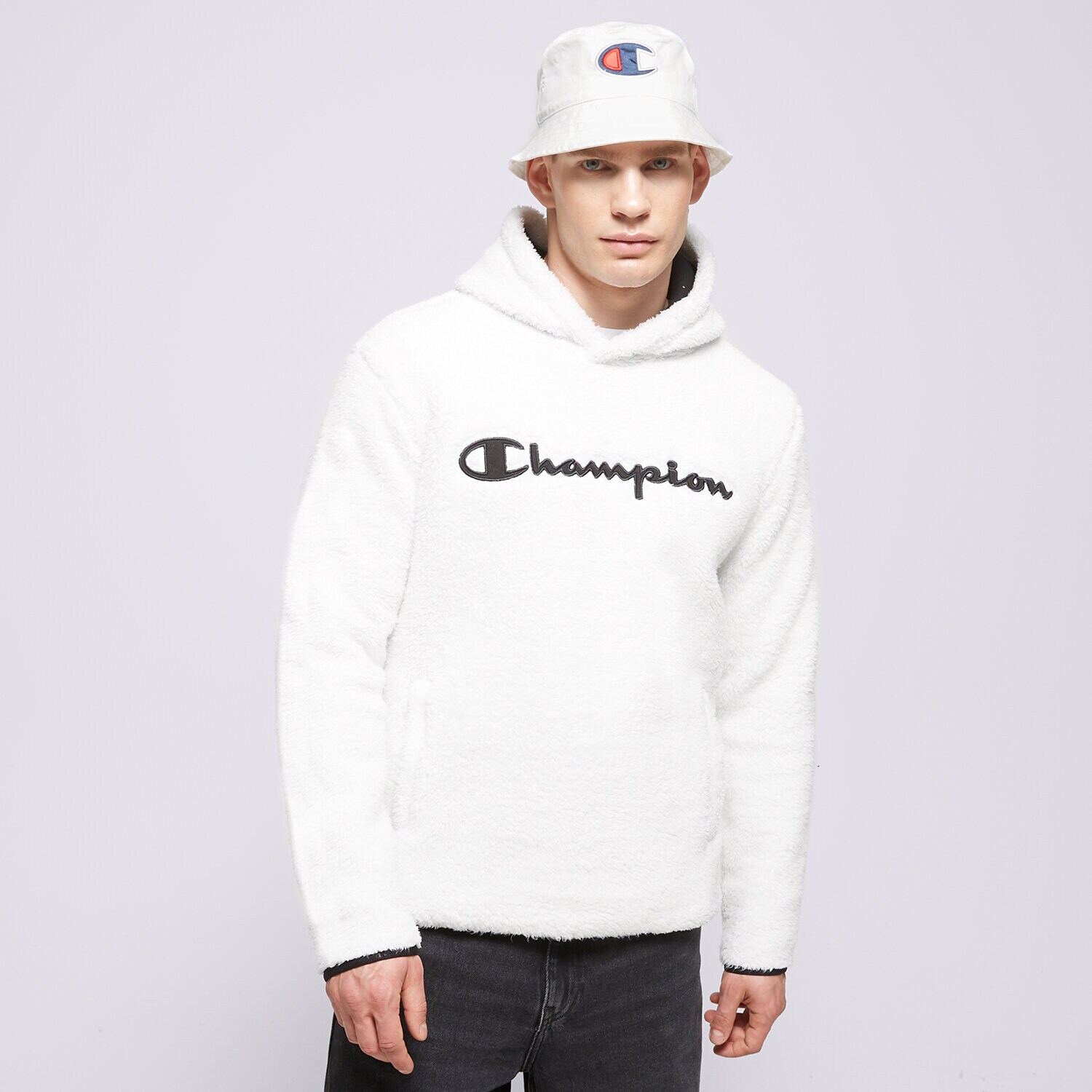 Bluza męska CHAMPION BLUZA Z KAPTUREM HOODED TOP 214973WW033 BIAŁY