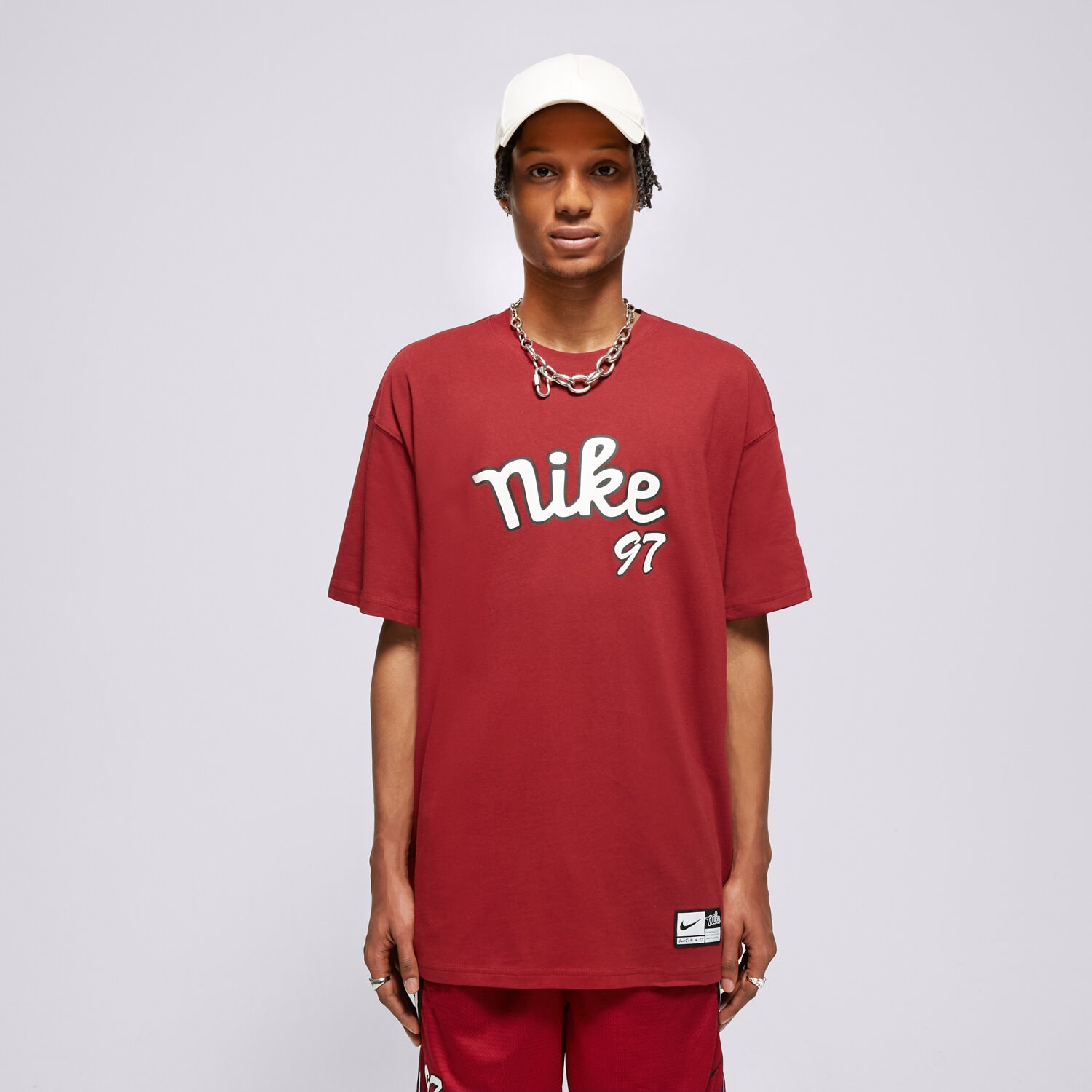 Koszulka, t-shirt sportowy męski NIKE T-SHIRT M NK TEE M90 SSNL EXP SU24 2 FV8396-677 BORDOWY