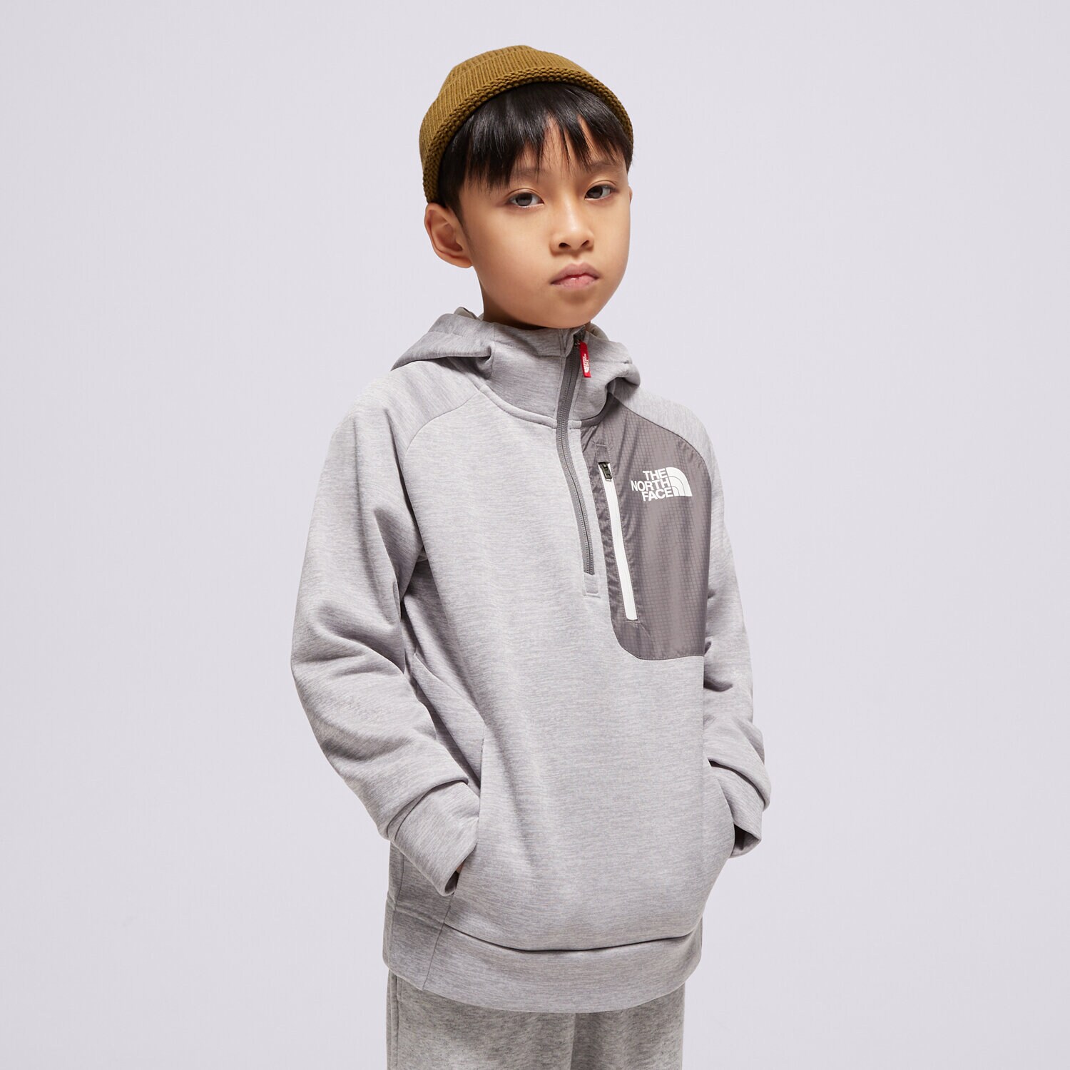 Sportowa bluza dziecięca THE NORTH FACE BLUZA ROZPINANA B NF0A88AFDYX1 SZARY
