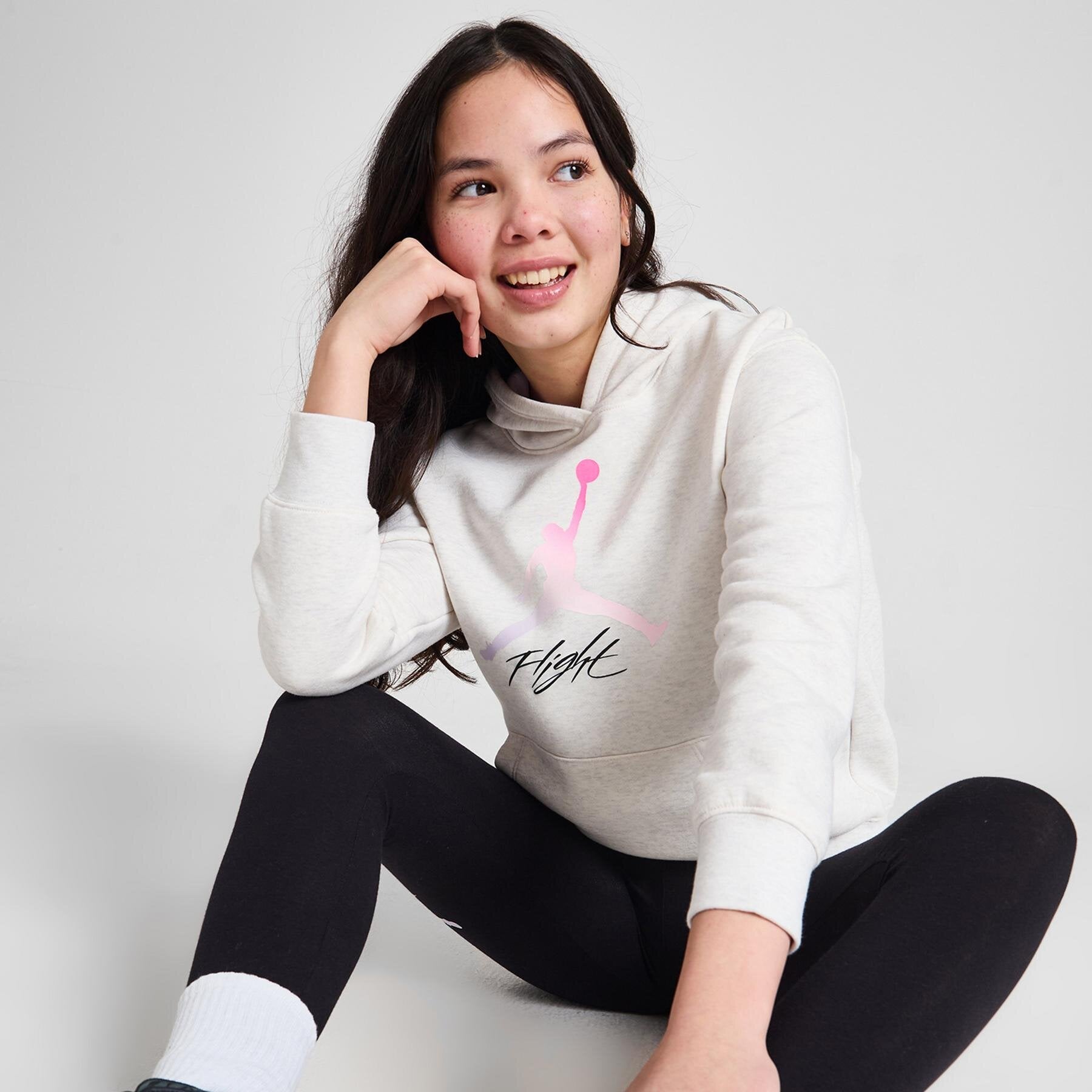 Sportowa bluza dziecięca JORDAN (G) FADE JMAN HOOD WHT HTR G 45D053W6N BIAŁY