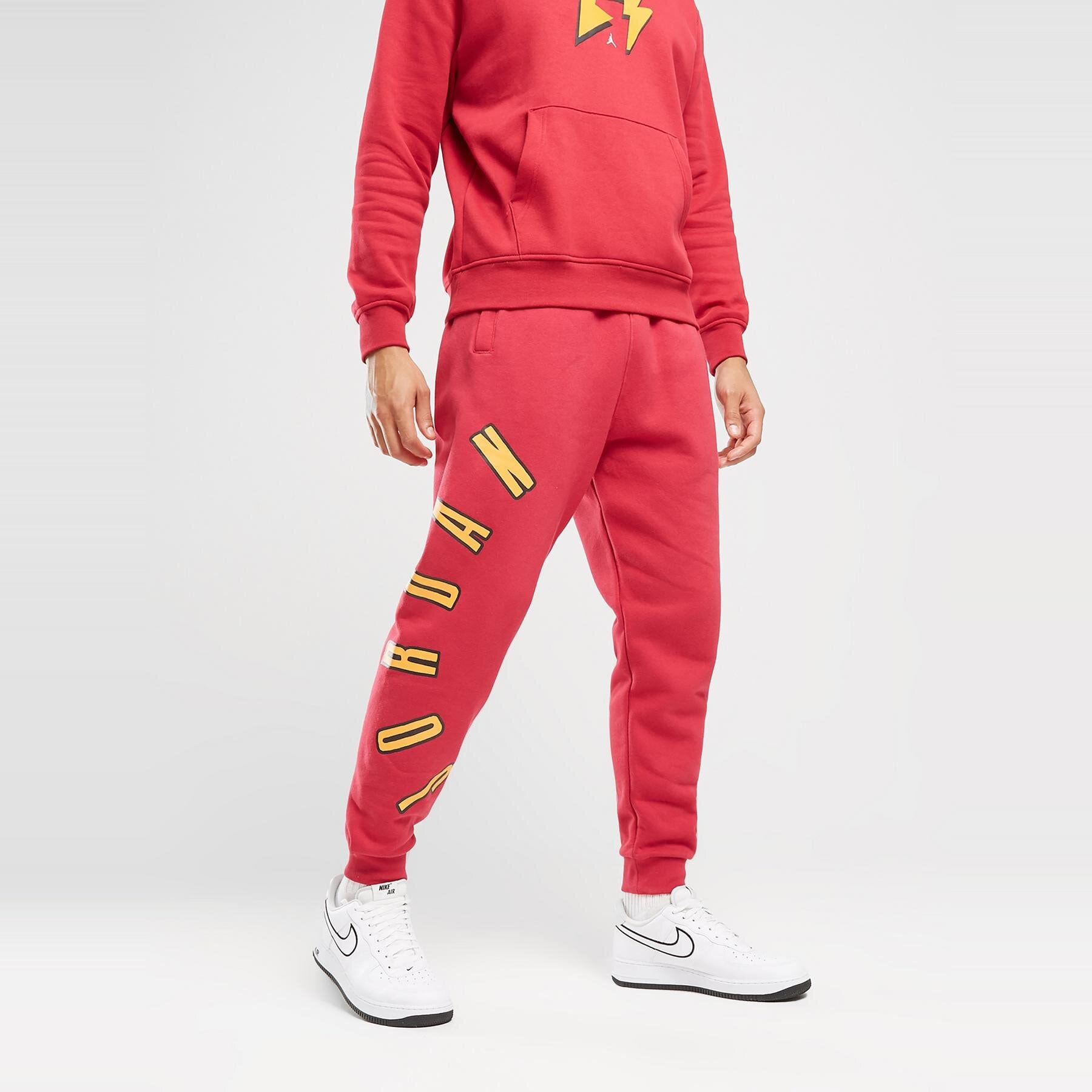 Spodnie sportowe męskie JORDAN SPODNIE M J FLT MVP HBR FLC PANT FB7027-619 CZERWONY