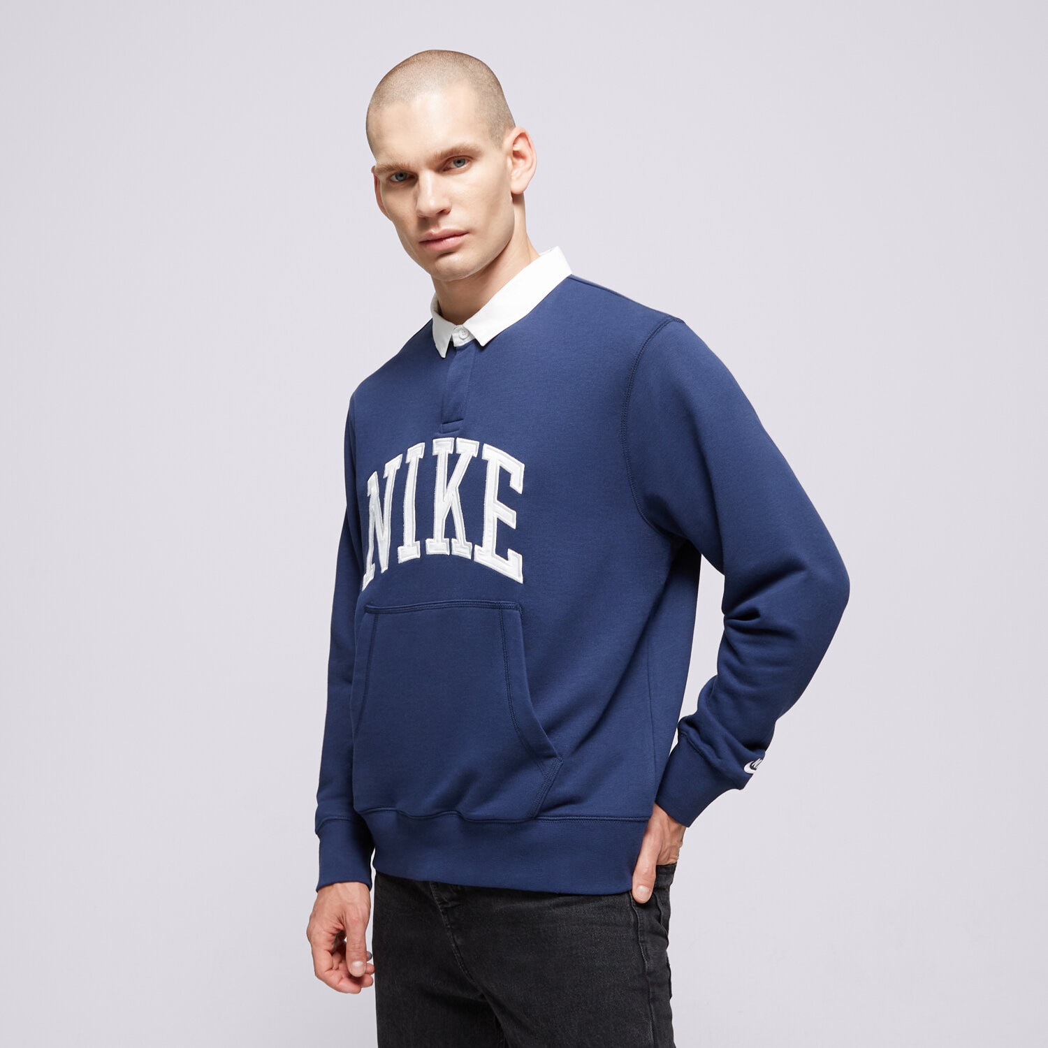 Bluza męska NIKE BLUZA M NK CLUB HBR FT LS POLO FN3112-410 GRANATOWY