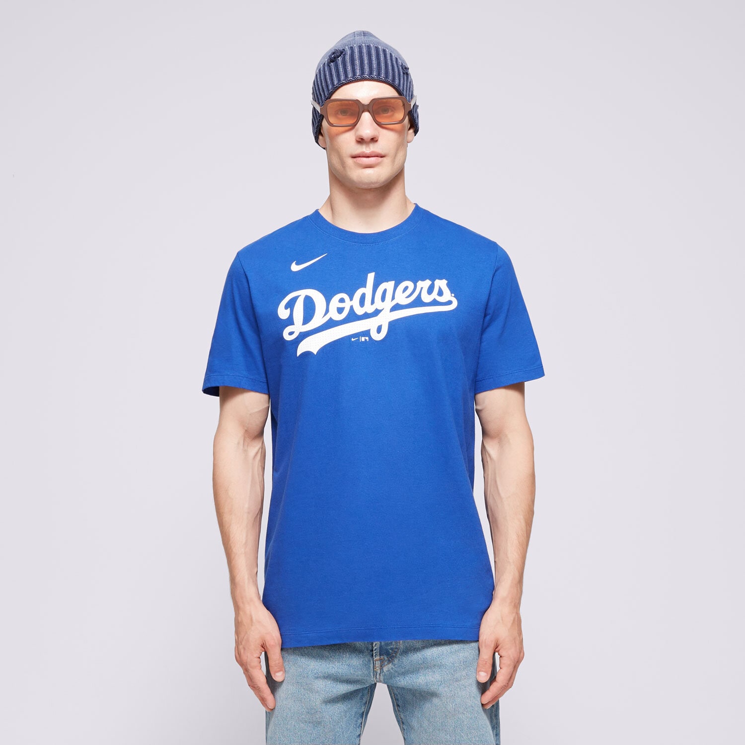 Koszulka, t-shirt sportowy męski NIKE FANATIC T-SHIRT FUSE WORDMARK COTTON TEE LOS ANGELES DO N199-4EW-LD-0U5 NIEBIESKI