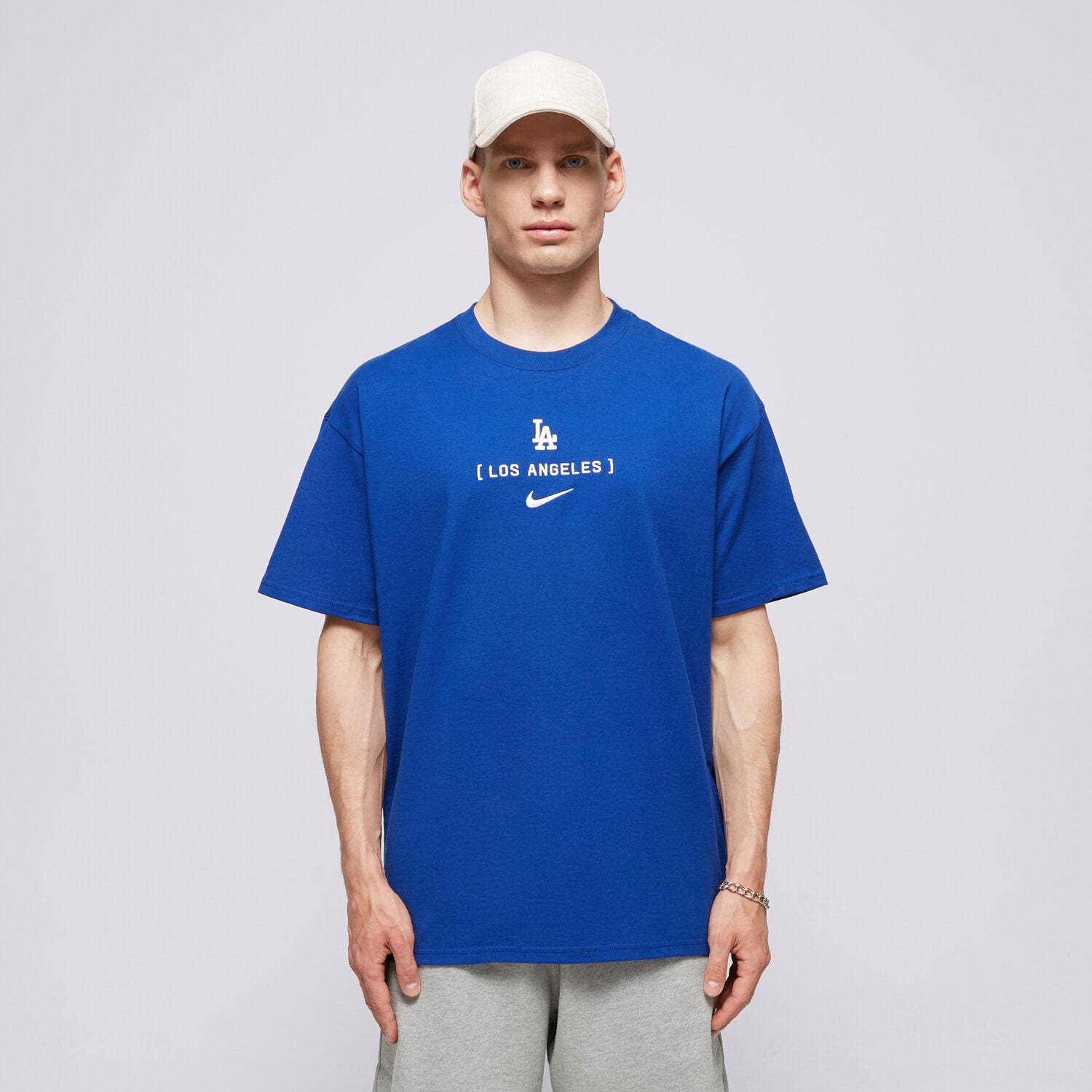 Koszulka, t-shirt sportowy męski NIKE T-SHIRT LOS ANGELES DODGERS MLB 01AY-4EW-LD-JNS NIEBIESKI