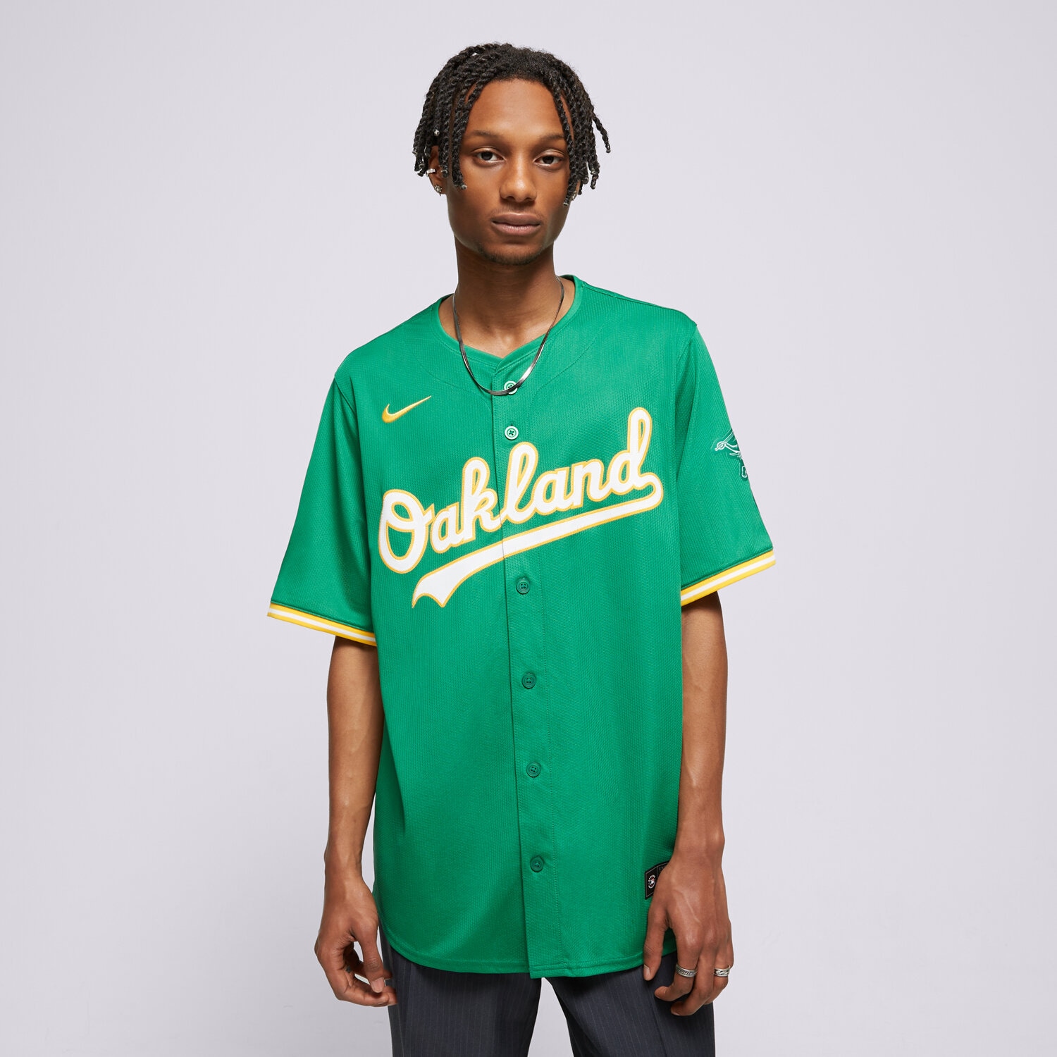 Koszule męskie sportowe NIKE KOSZULA OAKLAND ATHLETICS MLB T7LM-FZA1-FZ-L23 ZIELONY