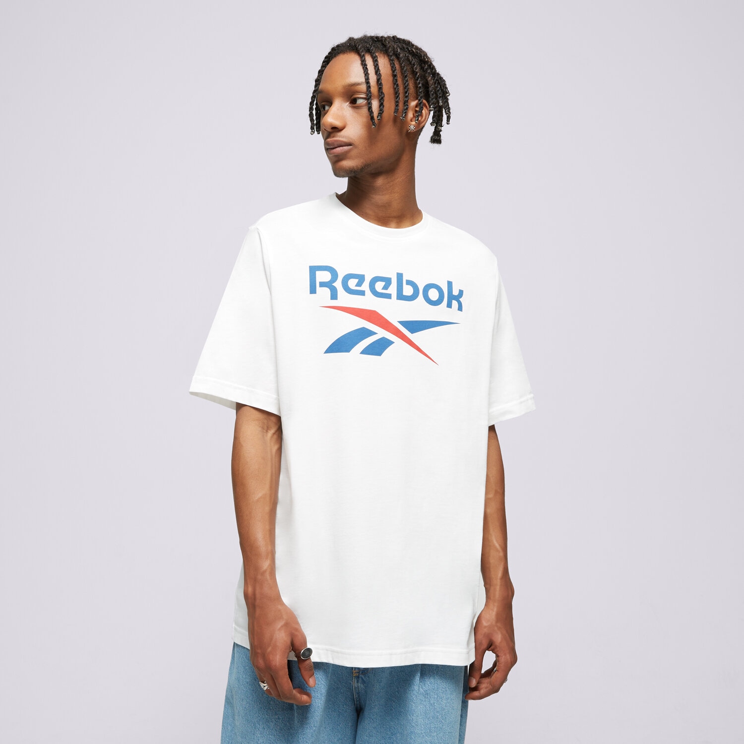 Koszulka, t-shirt sportowy męski REEBOK T-SHIRT REEBOK IDENTITY BIG LOGO TEE 100071175 BIAŁY