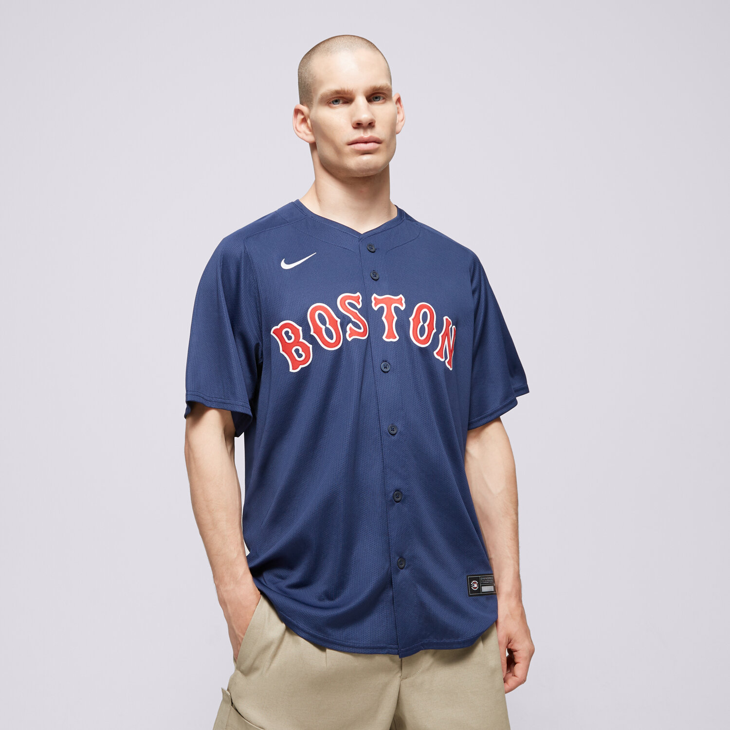 Koszule męskie sportowe NIKE KOSZULA REPLICA BOSTON RED SOX MLB T7LM-BQA2-BQ-L23 GRANATOWY