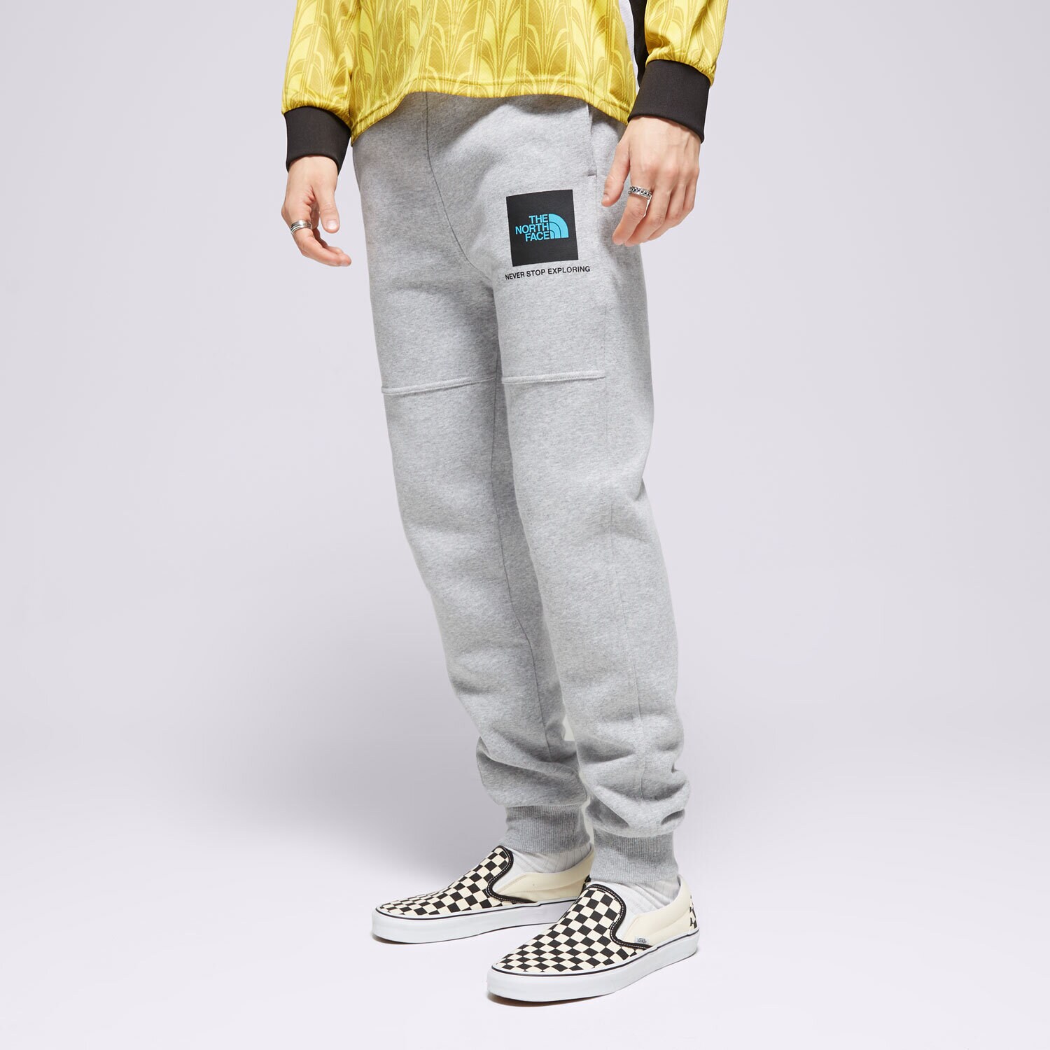 Spodnie sportowe męskie THE NORTH FACE SPODNIE FINE BOX PANT GYM PANT2 SZARY