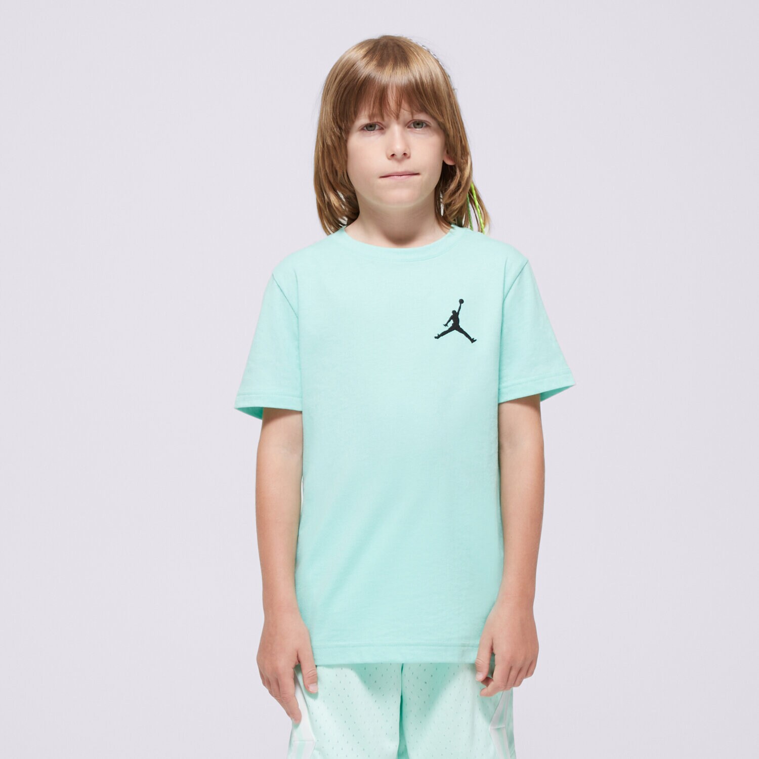 Koszulka, t-shirt dla dzieci JORDAN T-SHIRT JDB JUMPMAN AIR EMB BOY 95A873-E8G turkusowy