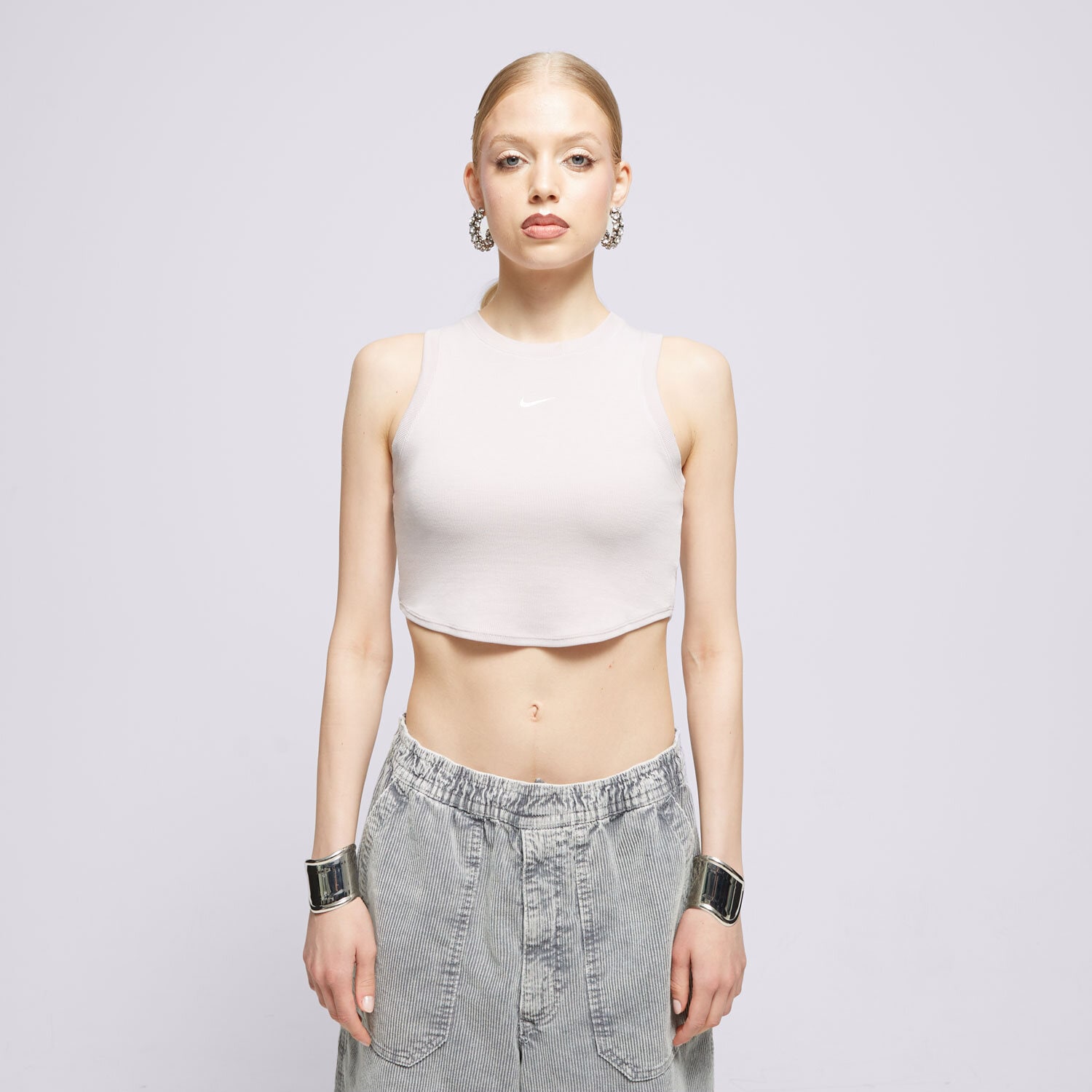 Koszulka, t-shirt damski NIKE T-SHIRT W NSW ESSNTL RIB CRP TANK FB8279-019 RÓŻOWY