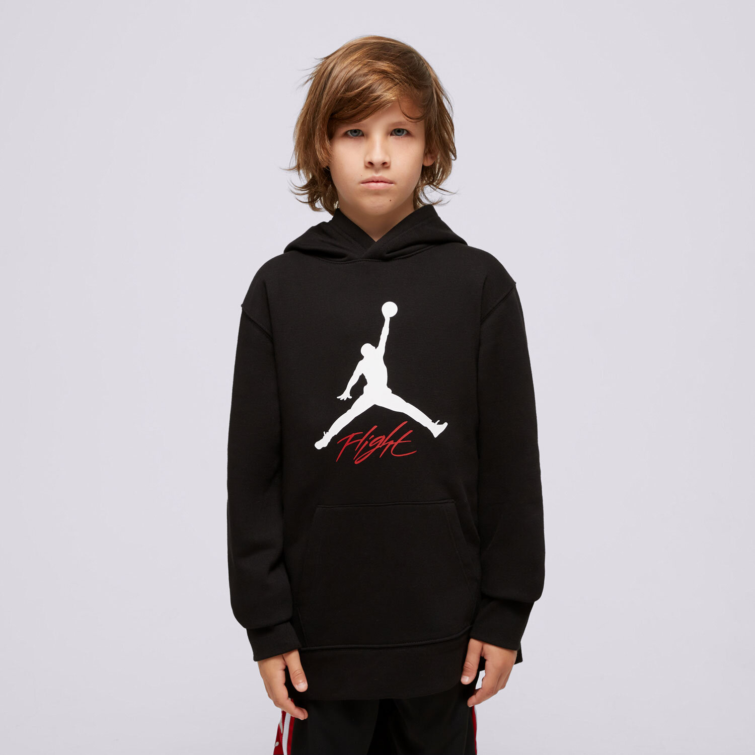 JORDAN BLUZA Z KAPTUREM MJ BASELINE PO HOODIE BOY 95C784 023 CZARNY Dzieci ce Bluzy w Sizeer