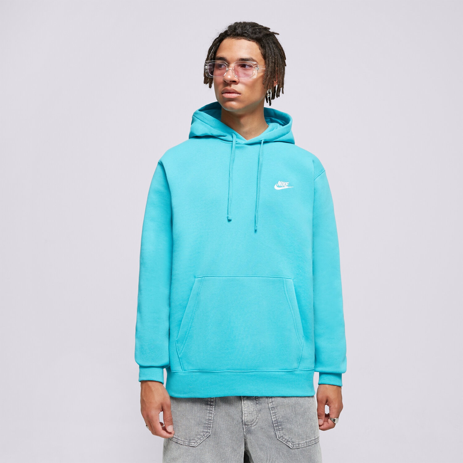 Bluza męska NIKE BLUZA Z KAPTUREM SPORTSWEAR CLUB FLEECE BV2654-345 NIEBIESKI