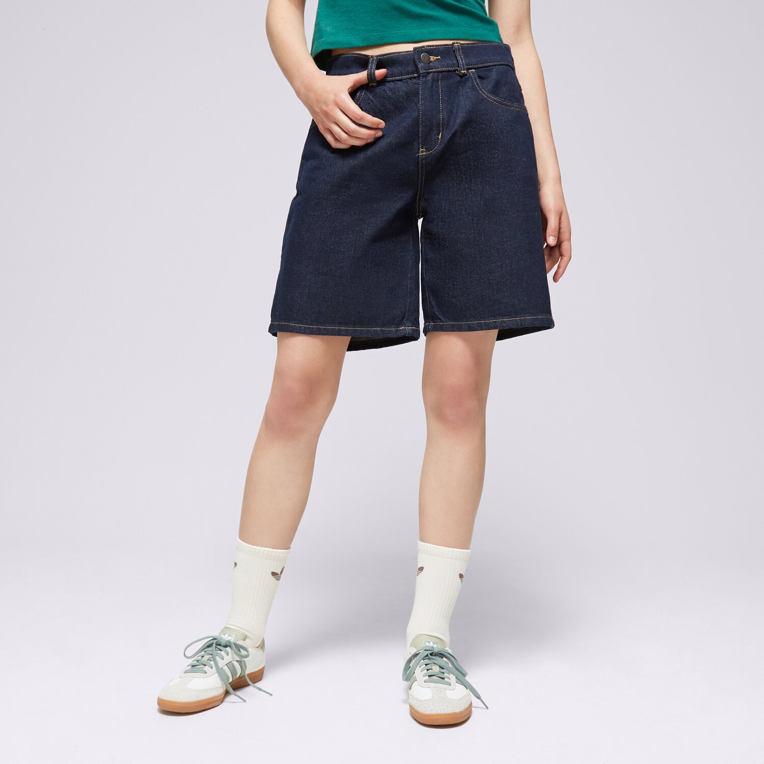 Krótkie spodenki, szorty damskie DICKIES SZORTY HERNDON SHORT W DK0A4YSGRIN1 GRANATOWY