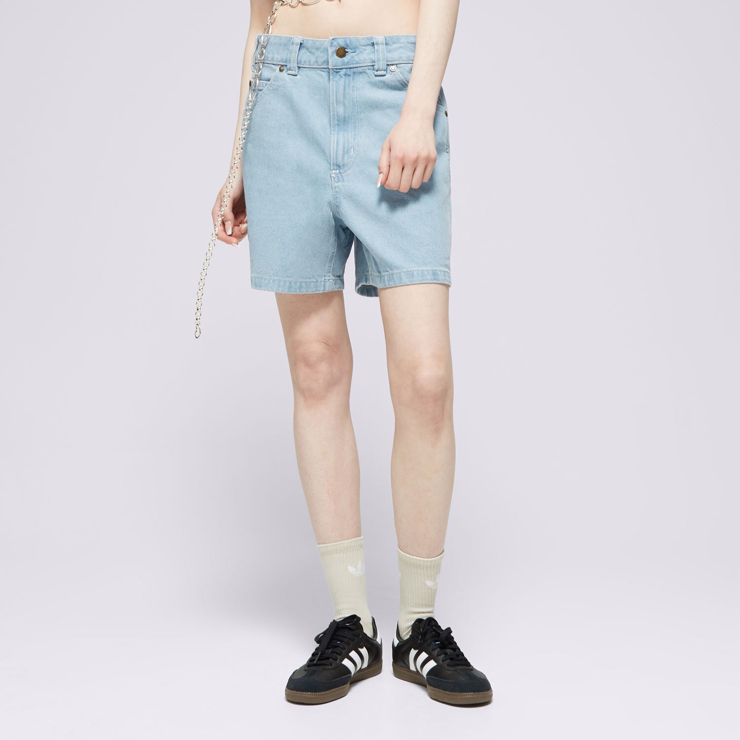 Krótkie spodenki, szorty damskie DICKIES SZORTY DENIM SHORT W CLASSIC DK0A4Y88C151 NIEBIESKI