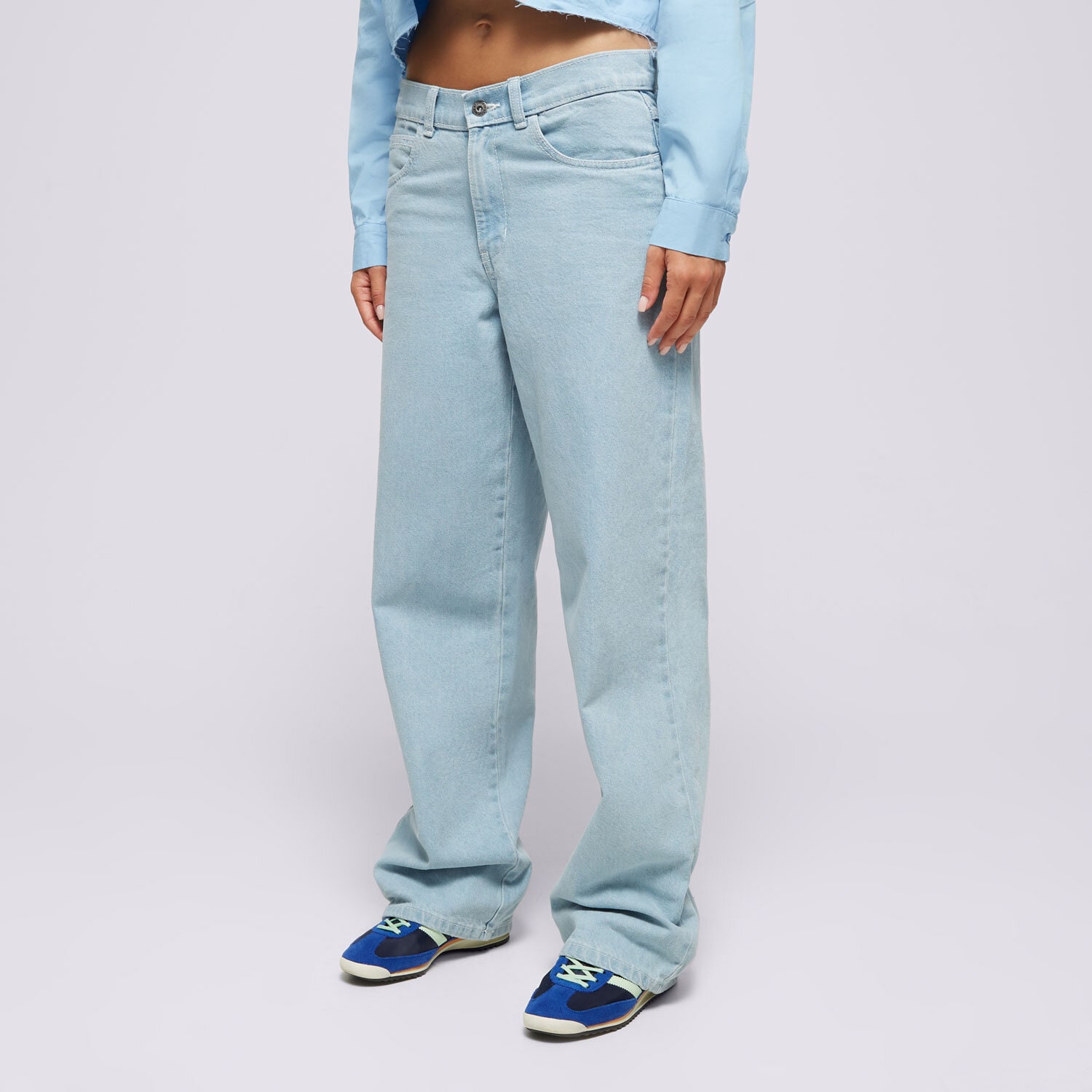 Spodnie sportowe damskie DICKIES SPODNIE HERNDON DENIM W VINTAGE DK0A4YPYC151 NIEBIESKI