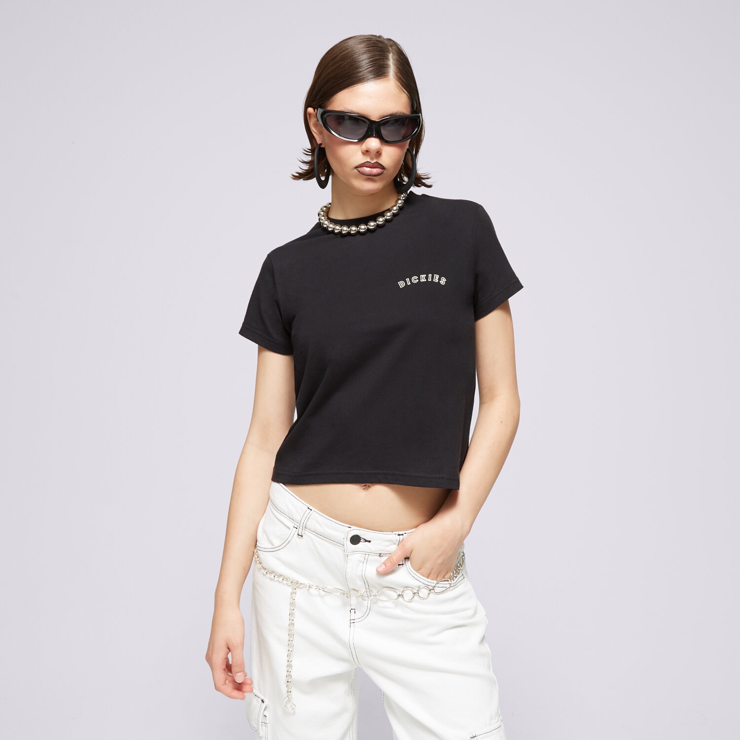 Koszulka, t-shirt damski DICKIES T-SHIRT 90'S FIT TREND TEE DK0A4YRVBLK CZARNY