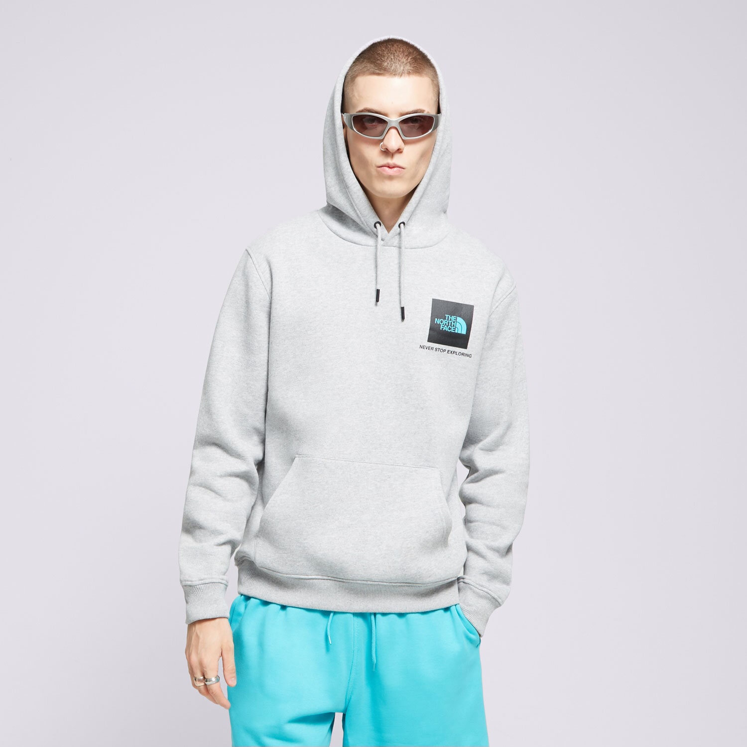 Bluza męska THE NORTH FACE BLUZA Z KAPTUREM FINE BOX HD GYM HOOD2 SZARY