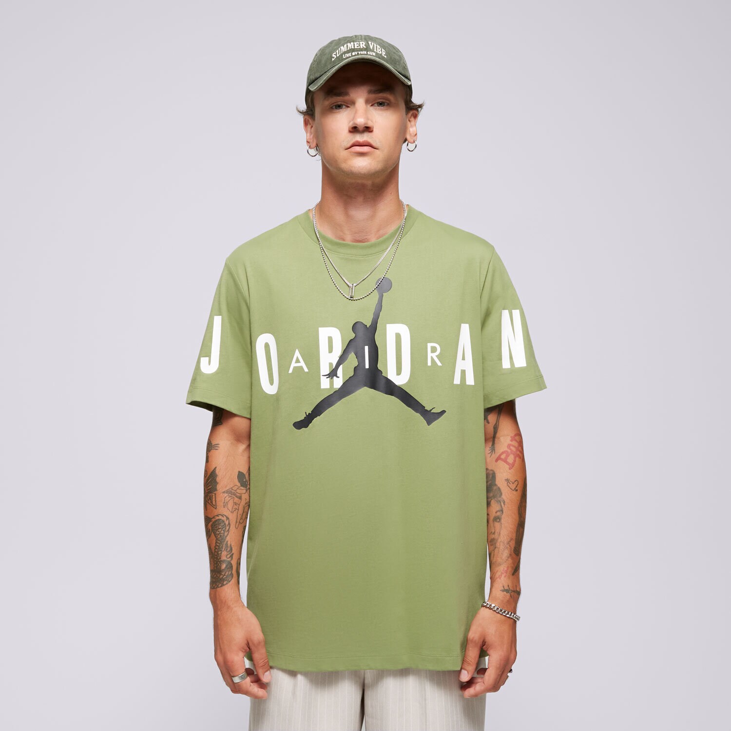 Koszulka, t-shirt sportowy męski JORDAN T-SHIRT M J JD AIR STRETCH SS CREW DV1445-340 ZIELONY