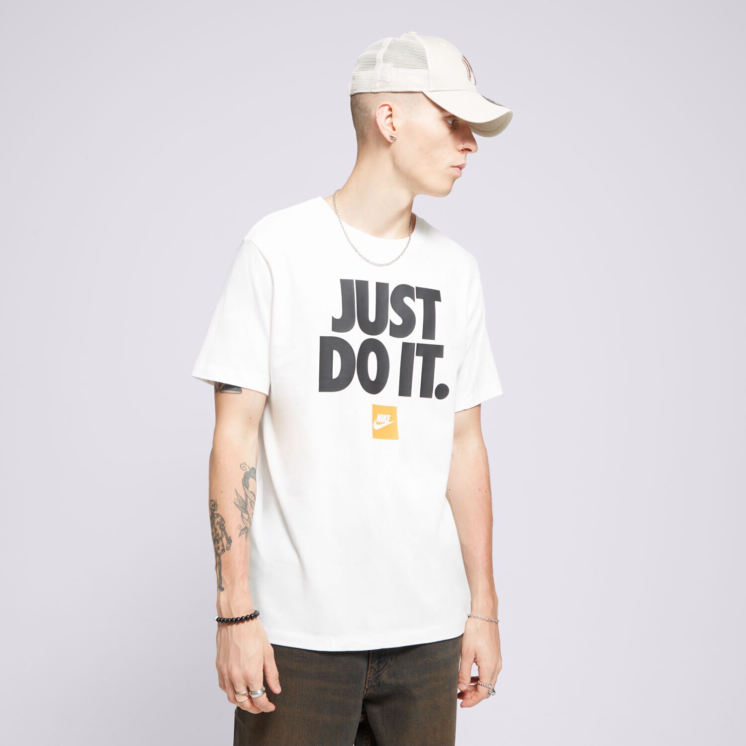 Koszulka, t-shirt sportowy męski NIKE T-SHIRT M NSW TEE FRAN JDI VERBIAGE DZ2989-100 BIAŁY