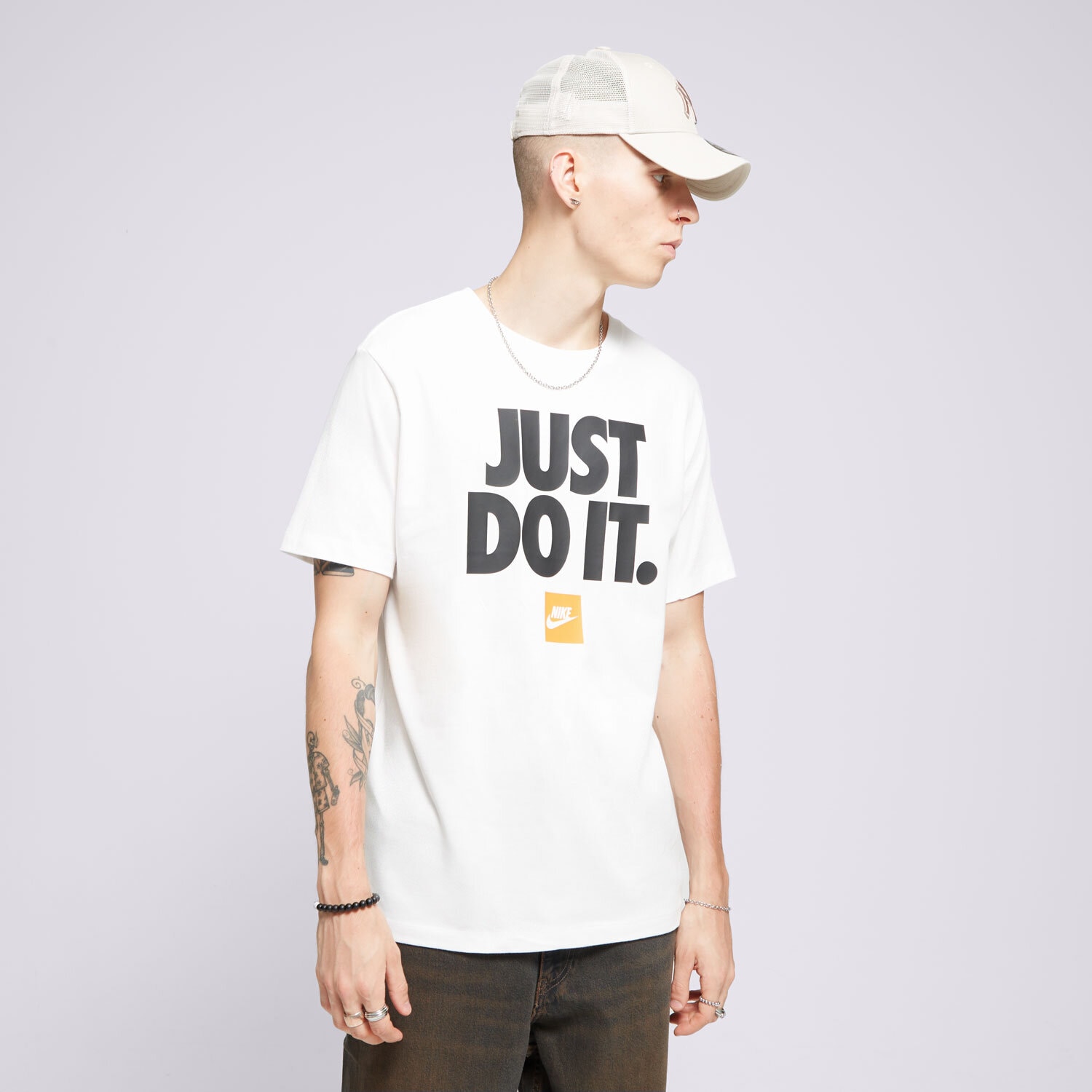 Koszulka, t-shirt sportowy męski NIKE T-SHIRT M NSW TEE FRAN JDI VERBIAGE DZ2989-100 BIAŁY