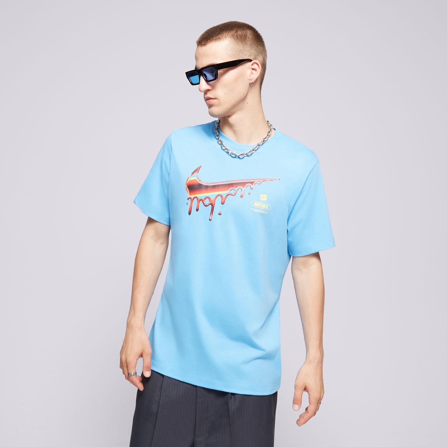 Koszulka, t-shirt sportowy męski NIKE T-SHIRT HEATWAVE DRIP TEE BLUE TEE HJ5464-412 NIEBIESKI