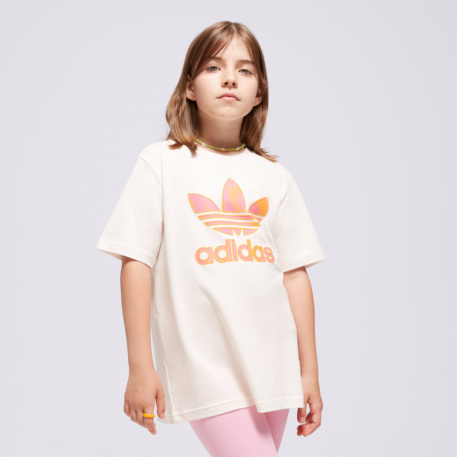 Koszulka, t-shirt dla dzieci ADIDAS T-SHIRT TEE GIRL IT7306 BIAŁY